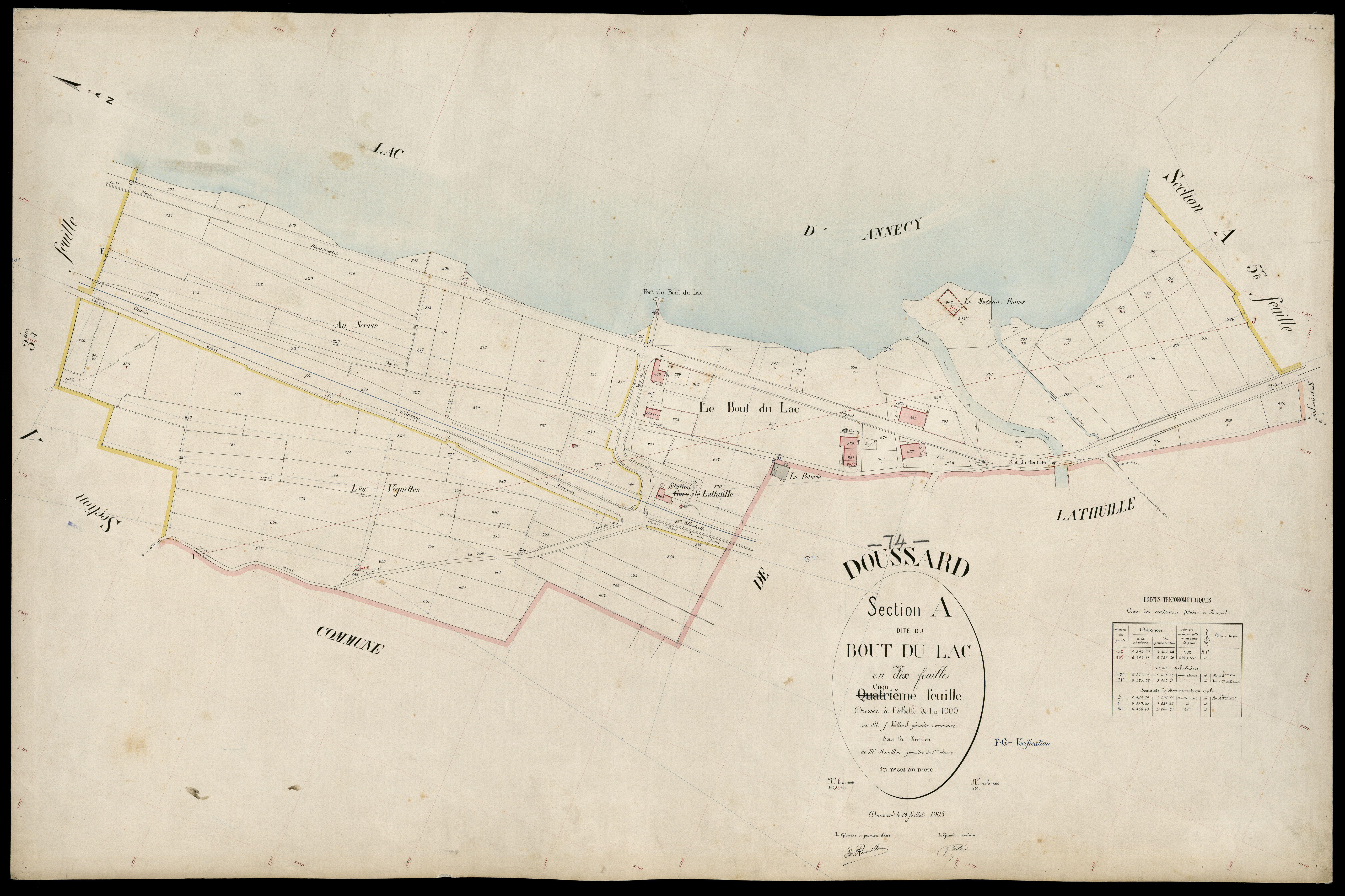 3 P 3 4231 - Feuille n° 6, parcelles n° 921 à 1099 - 29 juillet 1905