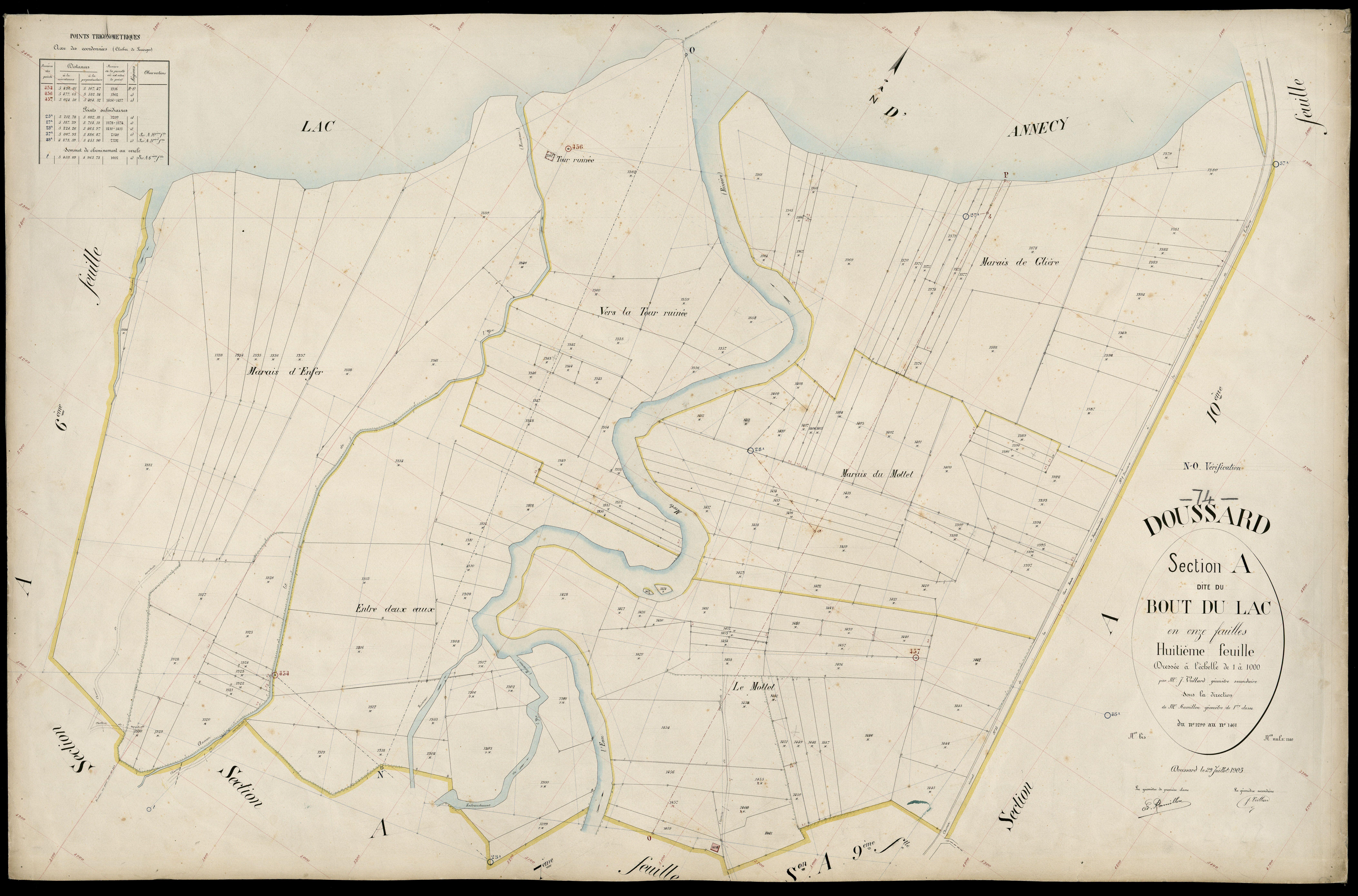 3 P 3 4234 - Feuille n° 9, parcelles n° 1462 à 1981 - 29 juillet 1905