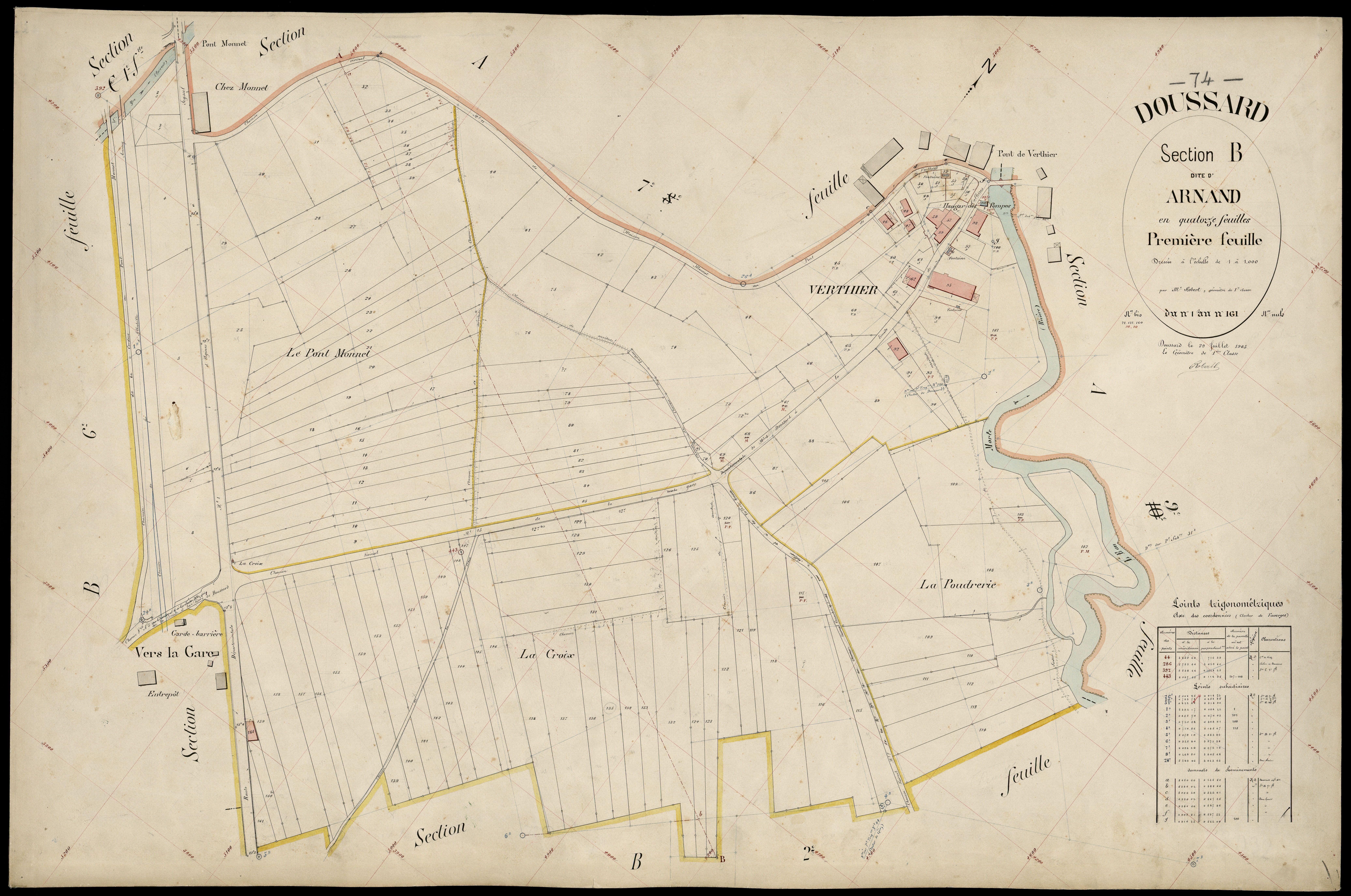 3 P 3 4238 - Feuille n° 2, parcelles n° 162 à 321 - 29 juillet 1905