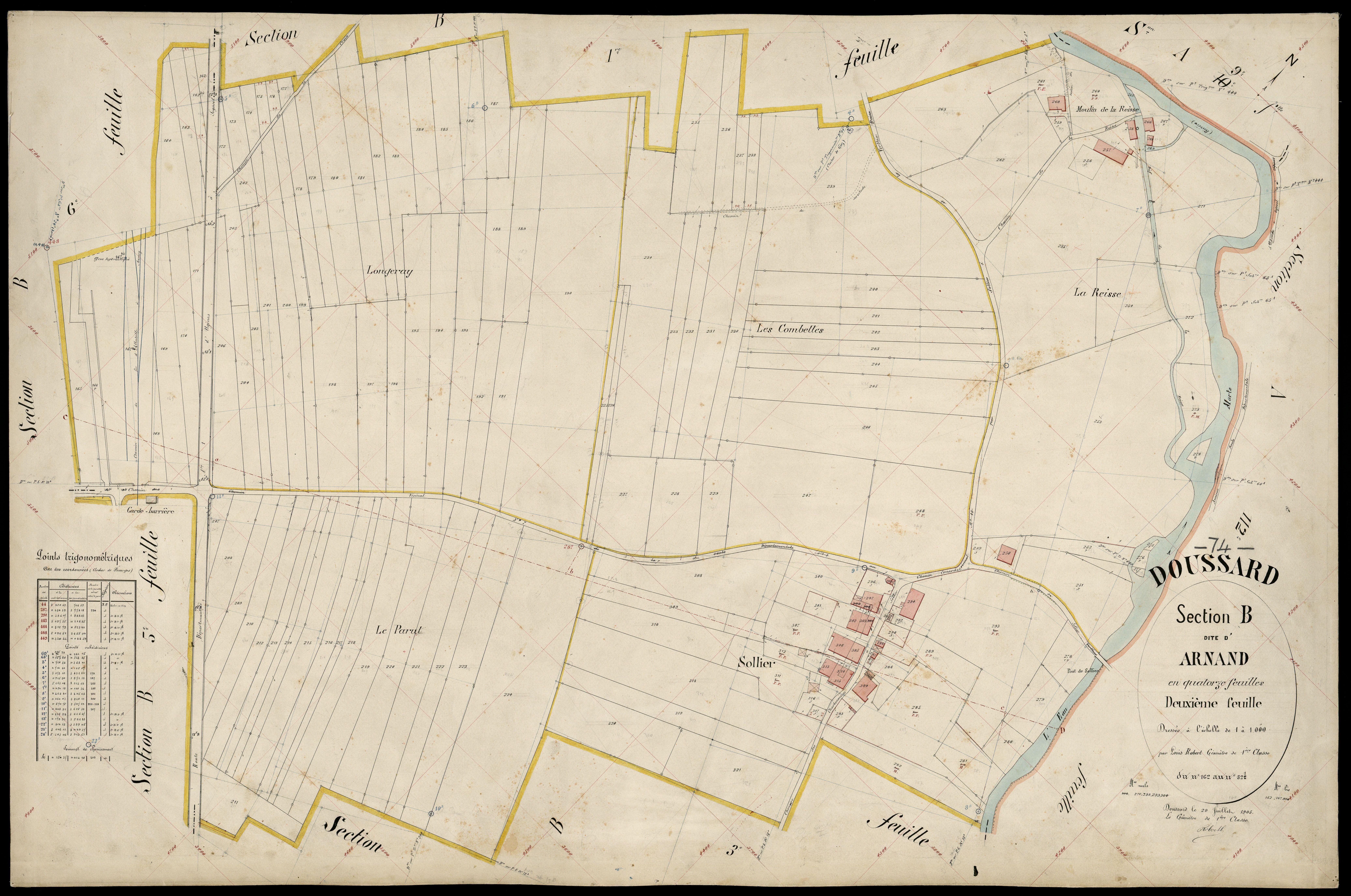 3 P 3 4239 - Feuille n° 3, parcelles n° 322 à 426 - 29 juillet 1905
