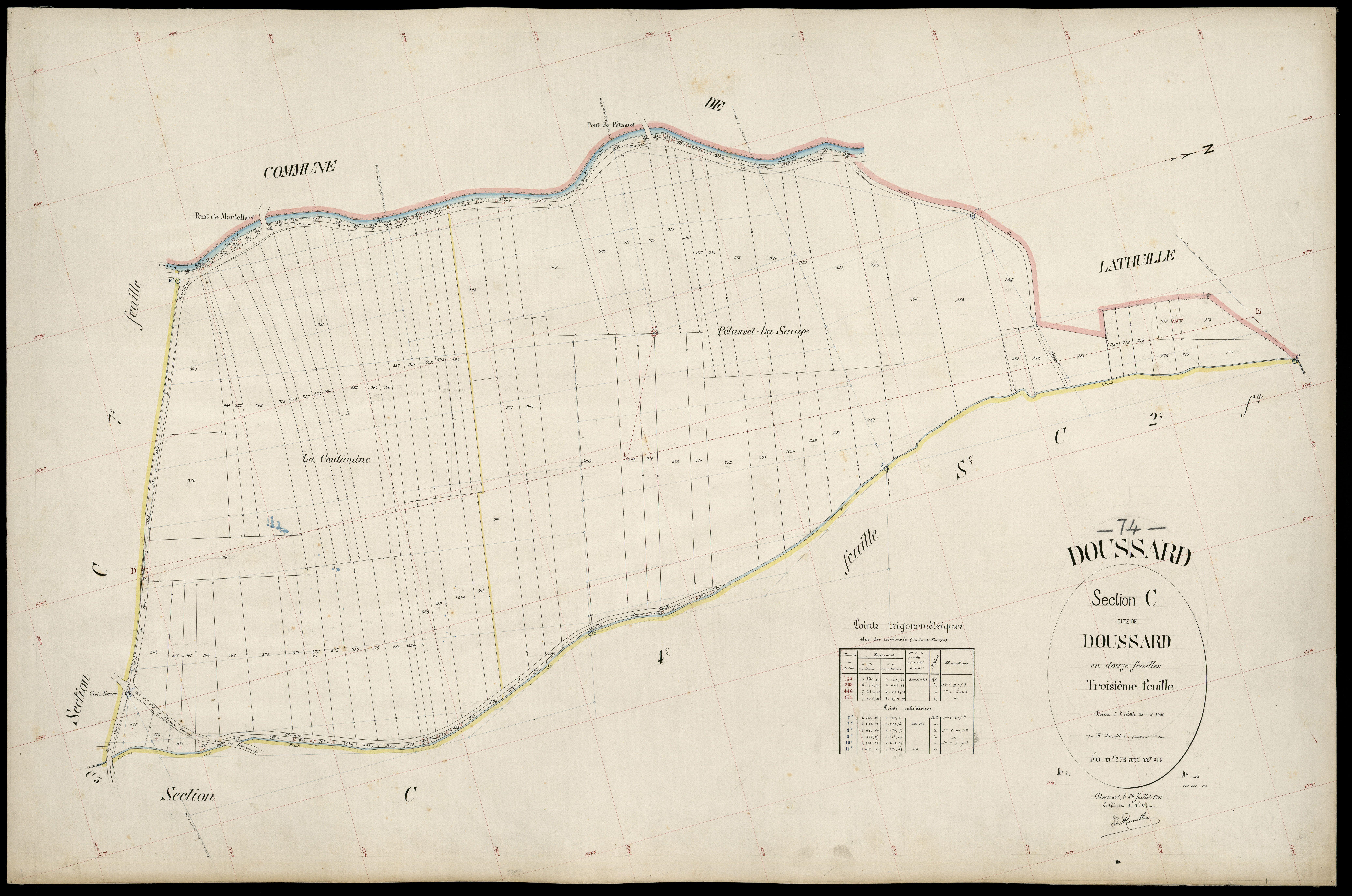 3 P 3 4254 - Feuille n° 4, parcelles n° 41 à 87 - 29 juillet 1905