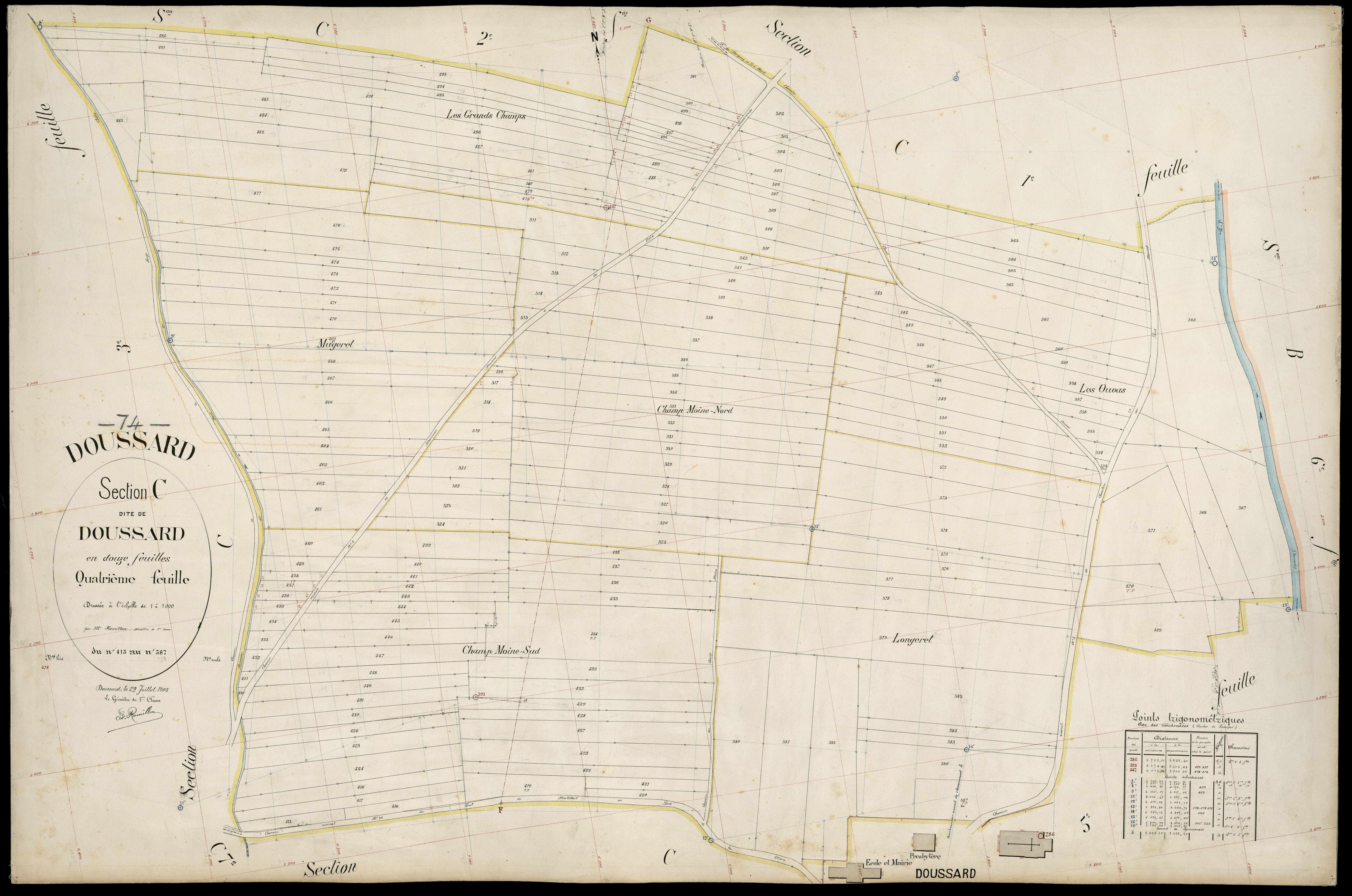 3 P 3 4255 - Feuille n° , parcelles n° 88 à 839 - 29 juillet 1905