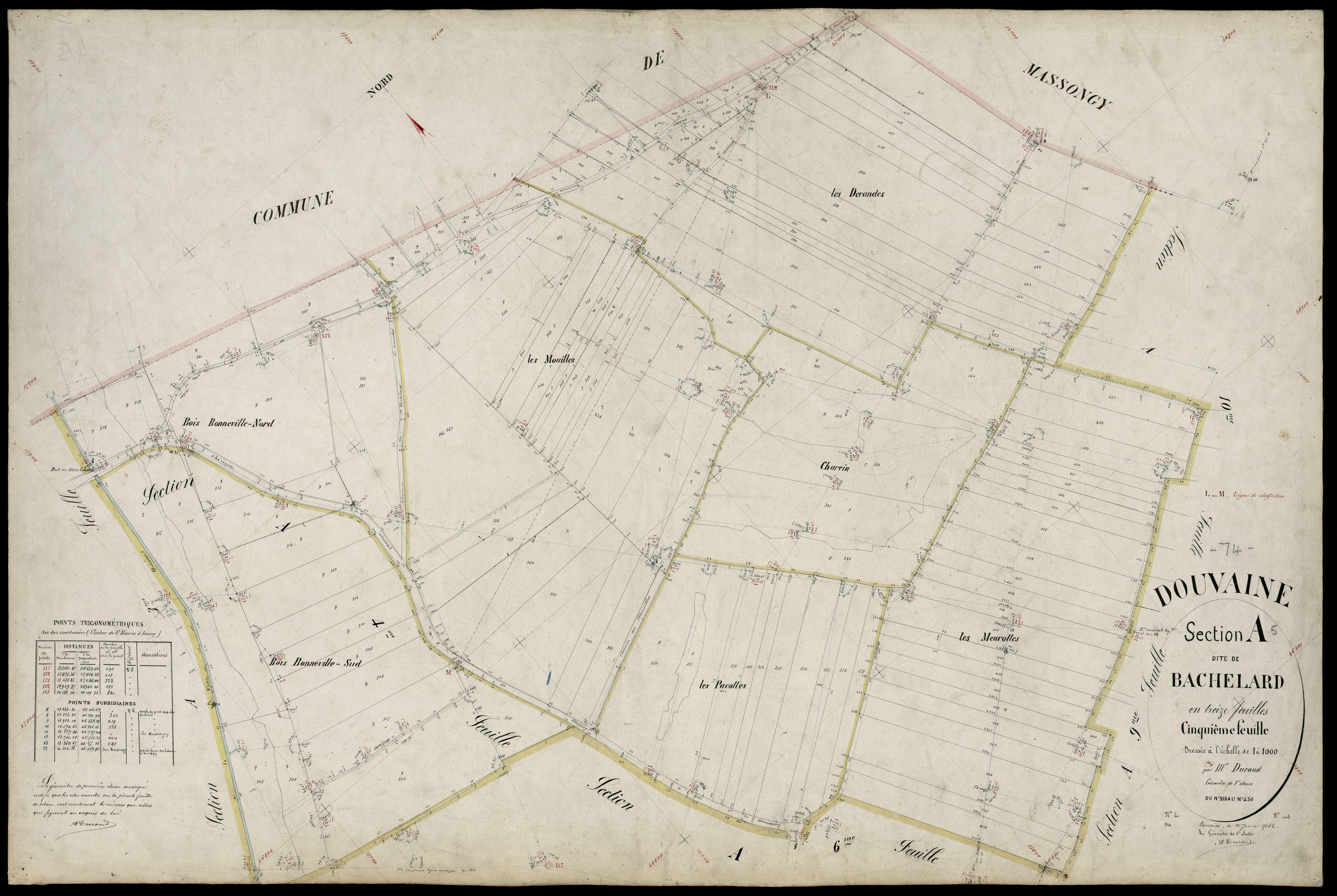 3 P 3 4269 - Feuille n° 6, parcelles n° 41 à 76 - 25 juin 1882