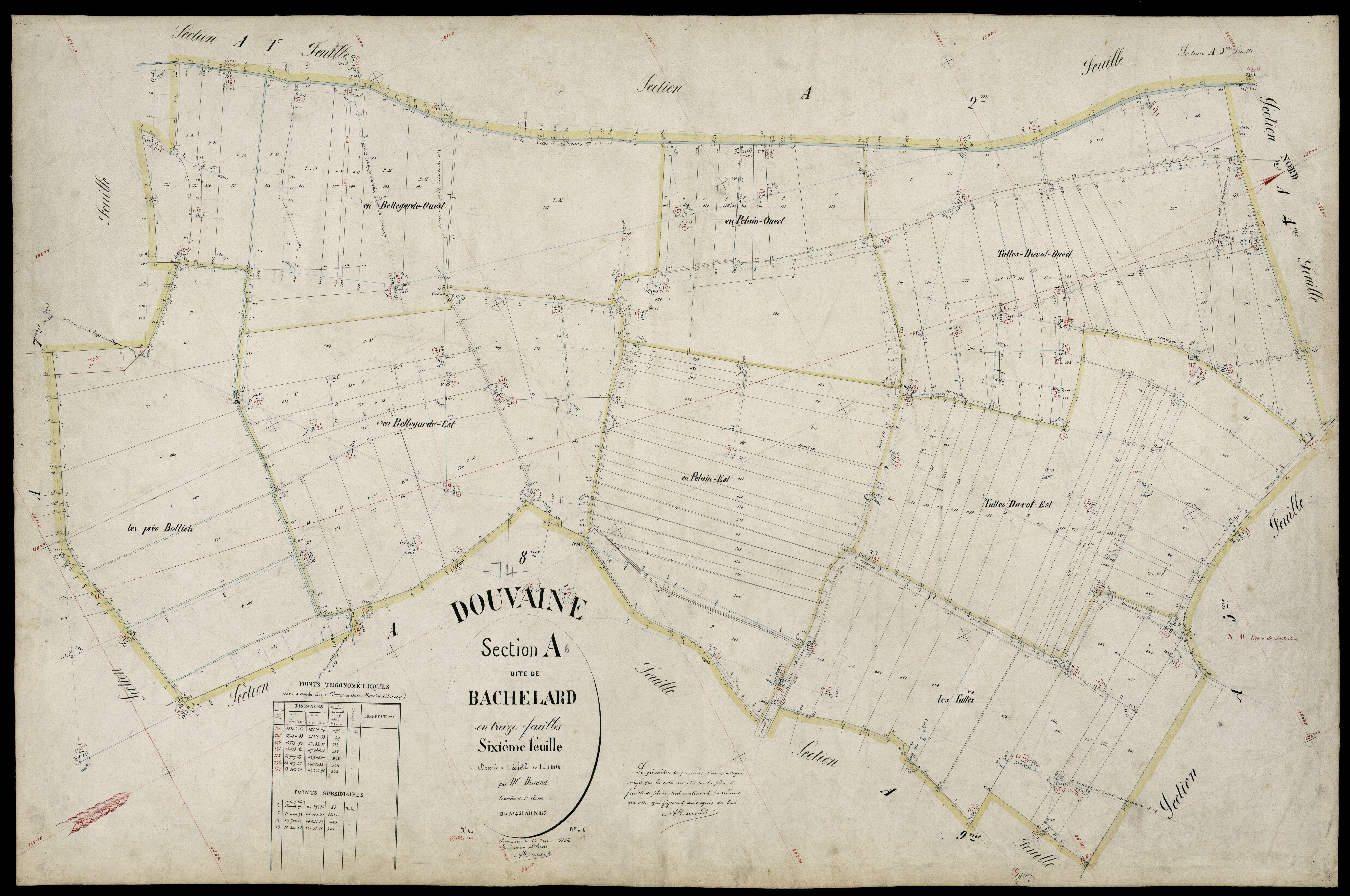 3 P 3 4270 - Feuille n° 7, parcelles n° 77 à 624 - 25 juin 1882