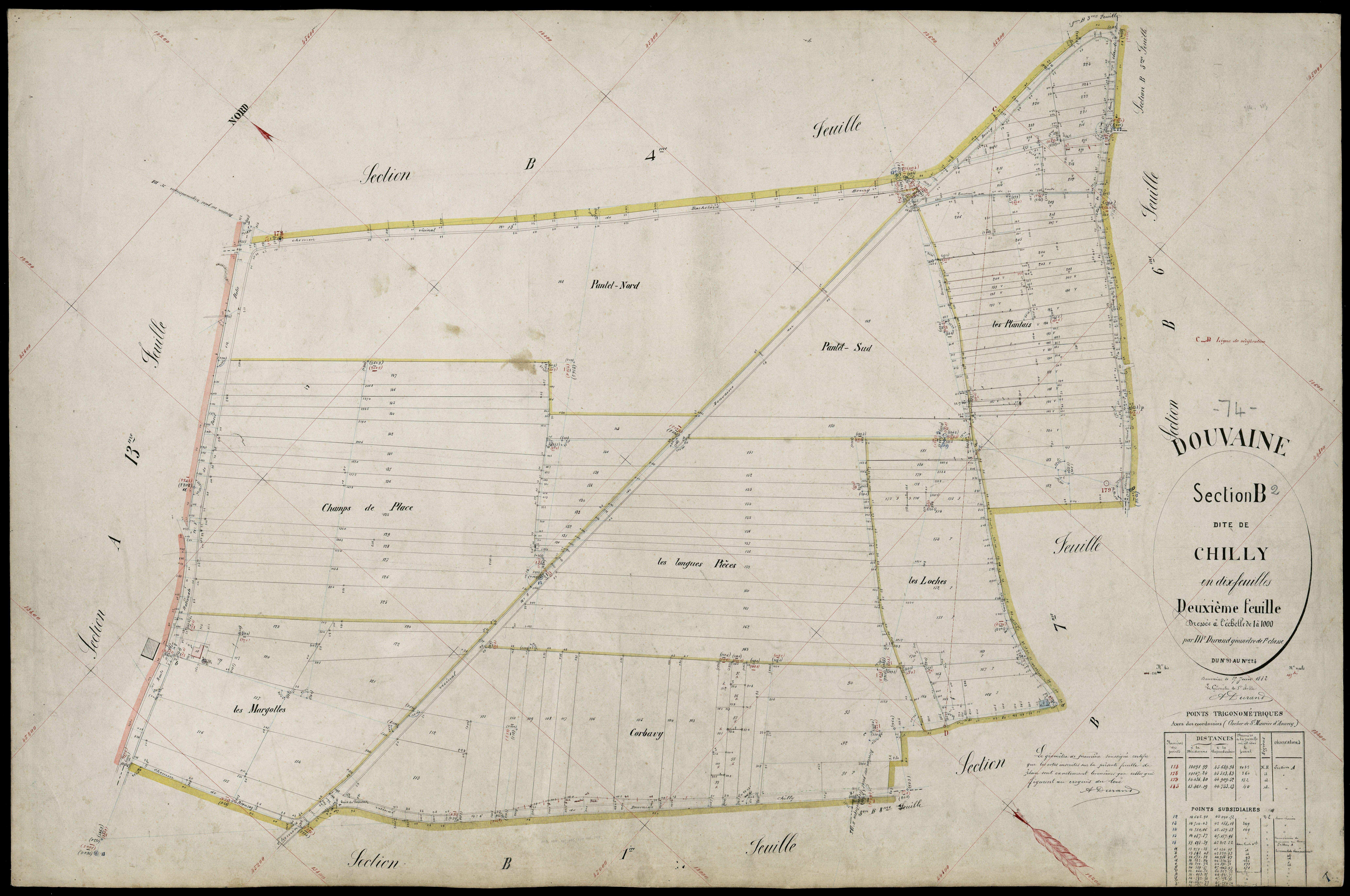 3 P 3 4279 - Feuille n° 3, parcelles n° 22 à 297 - 25 juin 1882