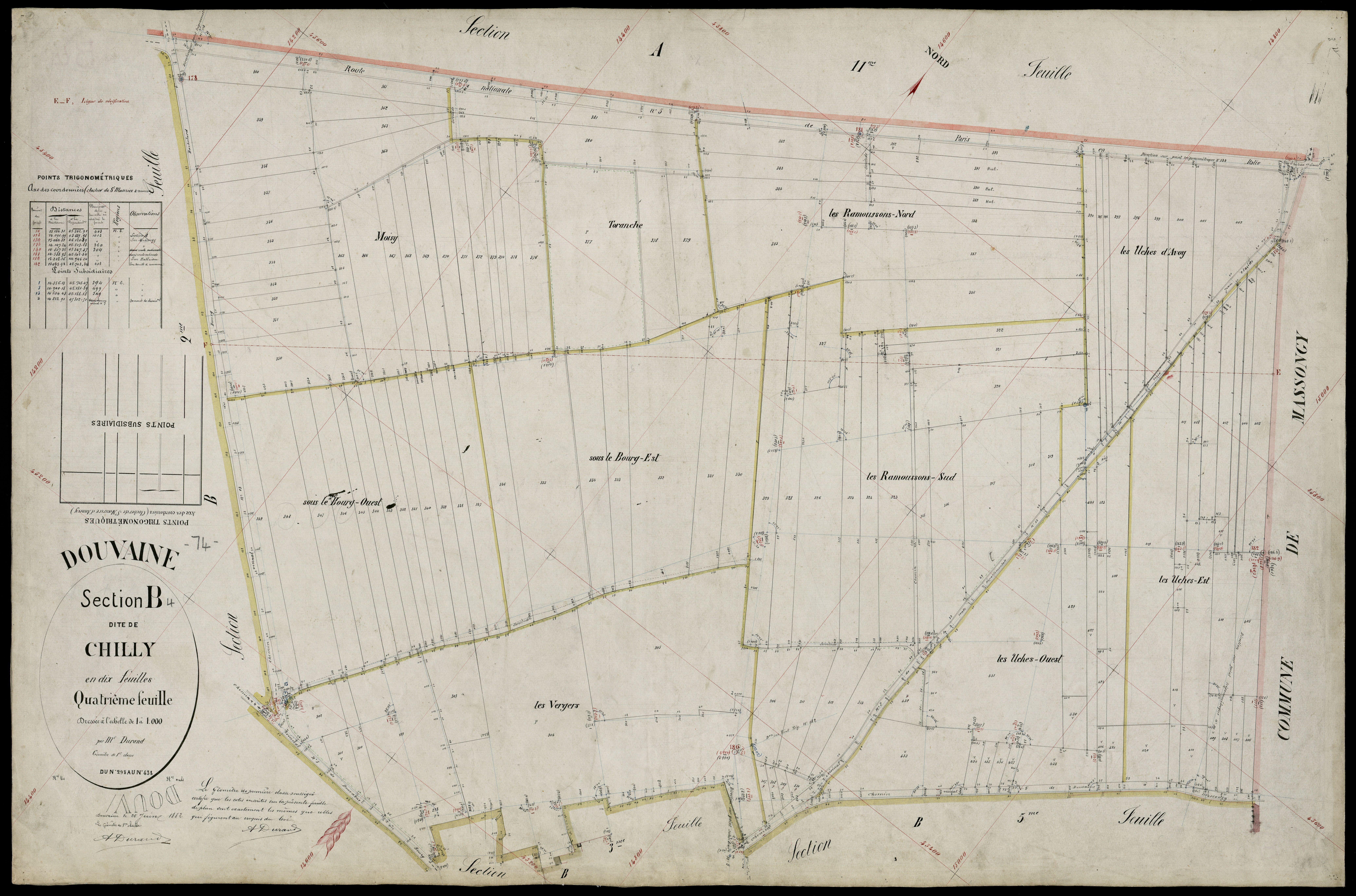 3 P 3 4281 - Feuille n° , parcelles n° 439 à 83 - 25 juin 1882