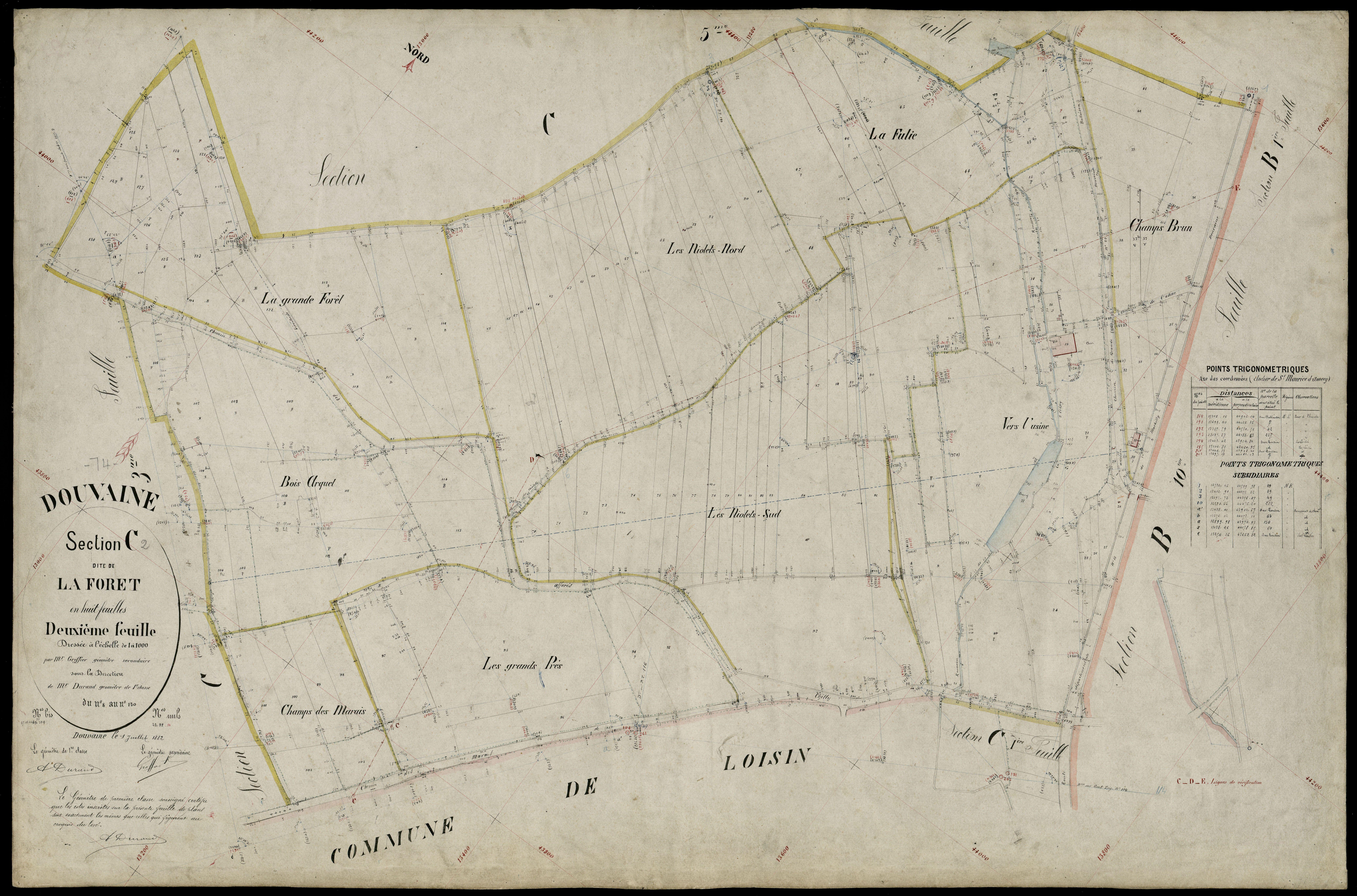 3 P 3 4289 - Feuille n° 3, parcelles n° 131 à 190 - 25 juin 1882
