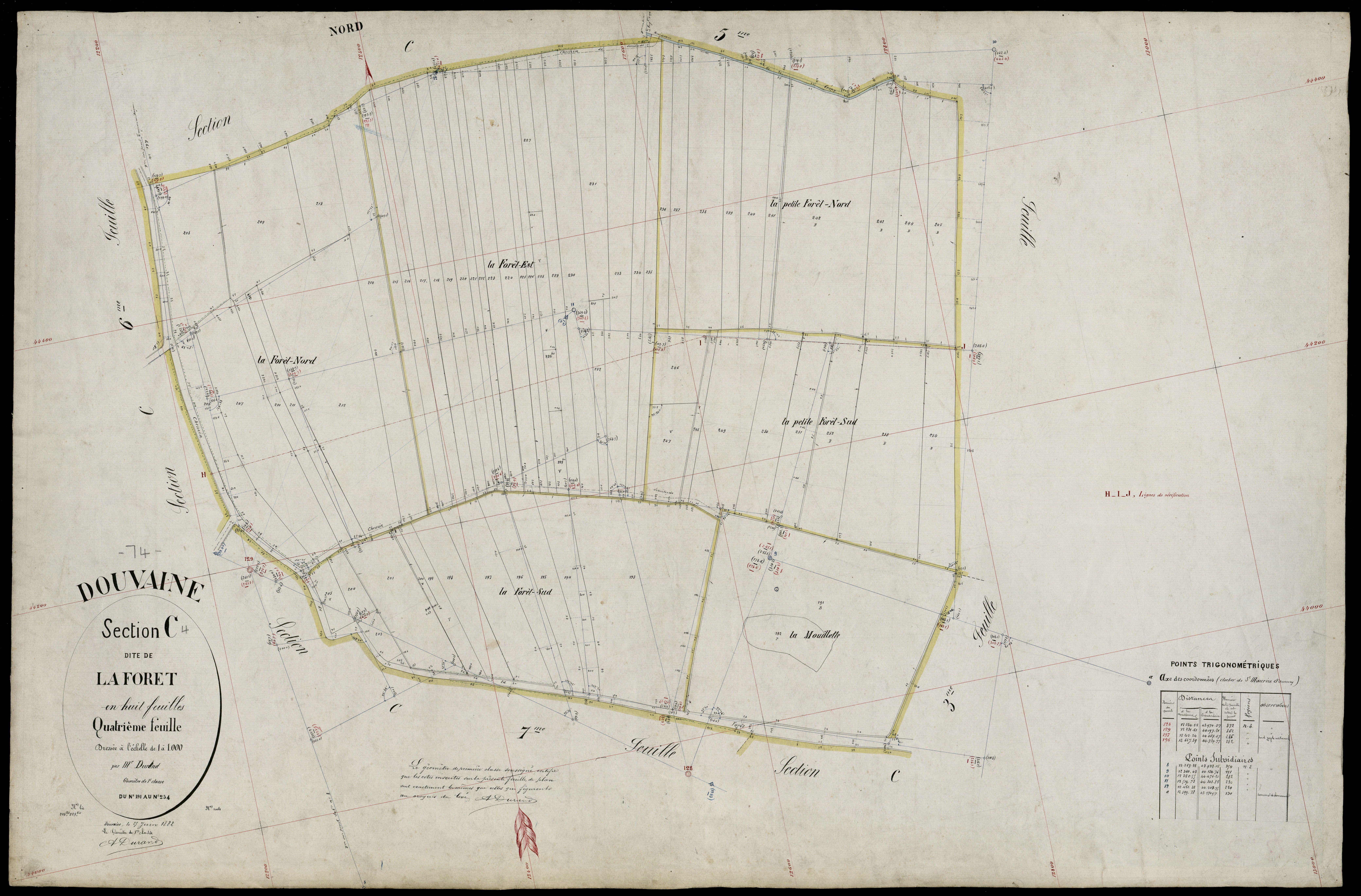 3 P 3 4291 - Feuille n° , parcelles n° 2 à 286 - 25 juin 1882
