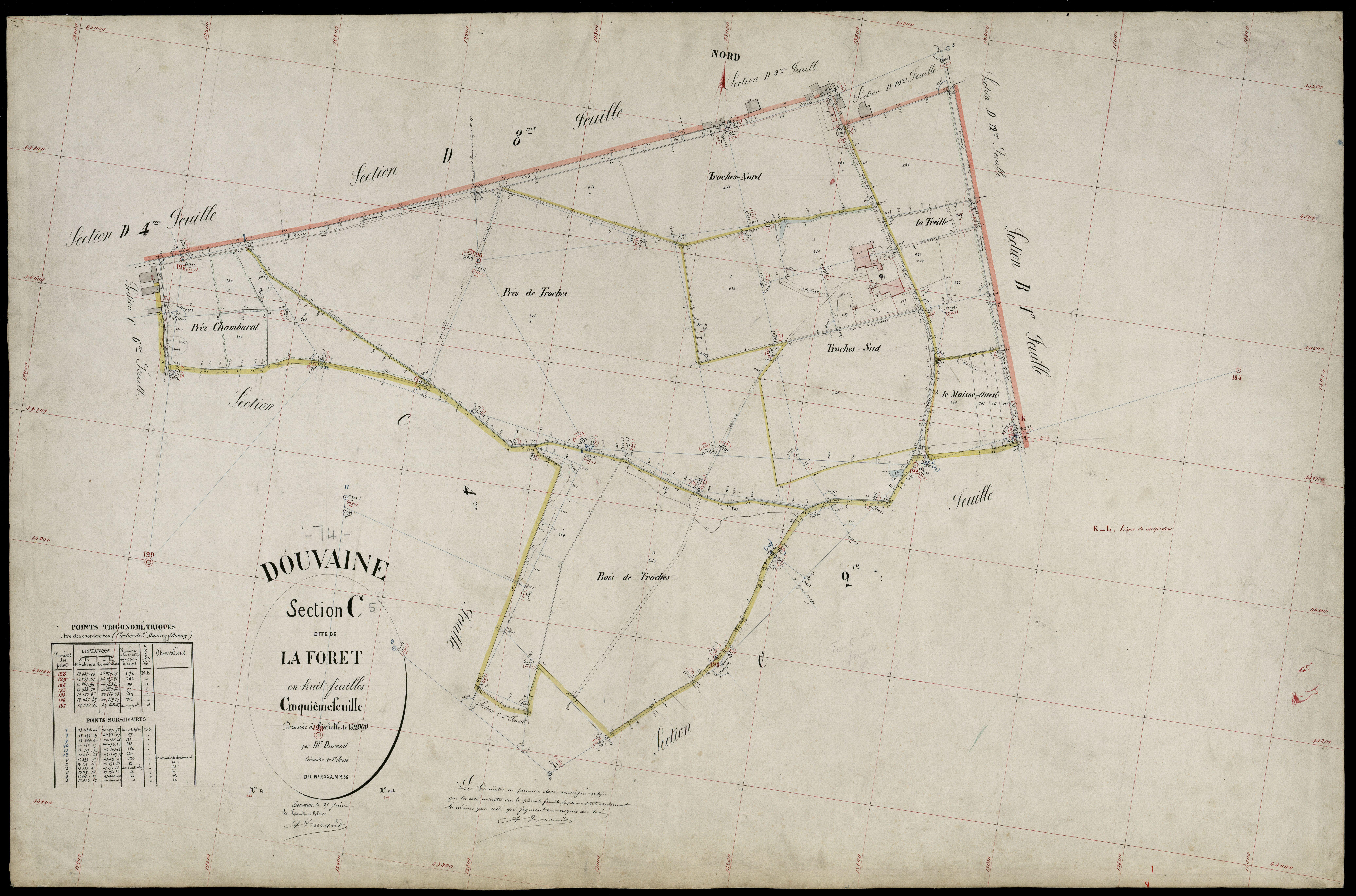 3 P 3 4292 - Feuille n° 6, parcelles n° 287 à 338 - 25 juin 1882