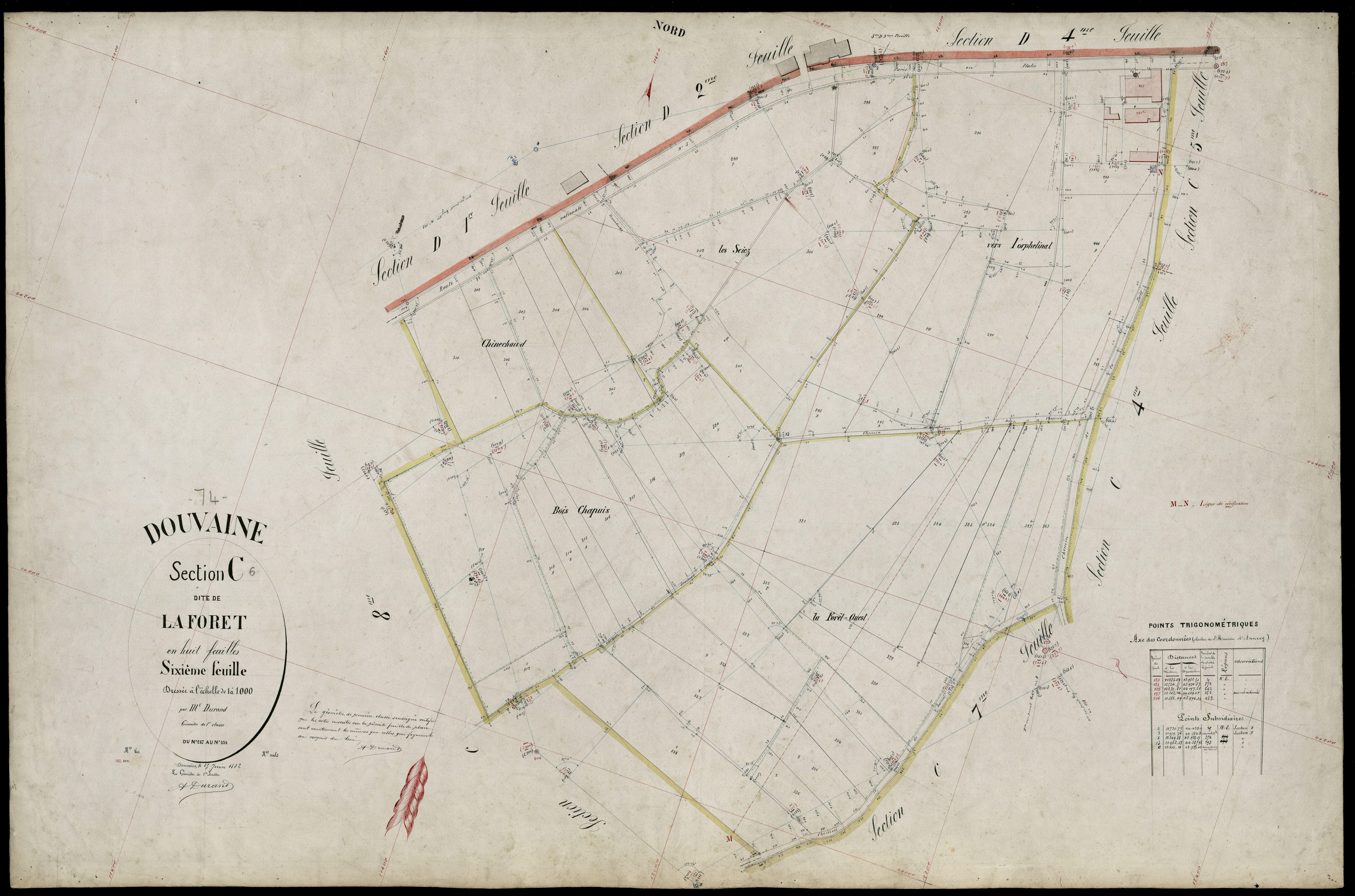 3 P 3 4293 - Feuille n° 7, parcelles n° 339 à 407 - 25 juin 1882