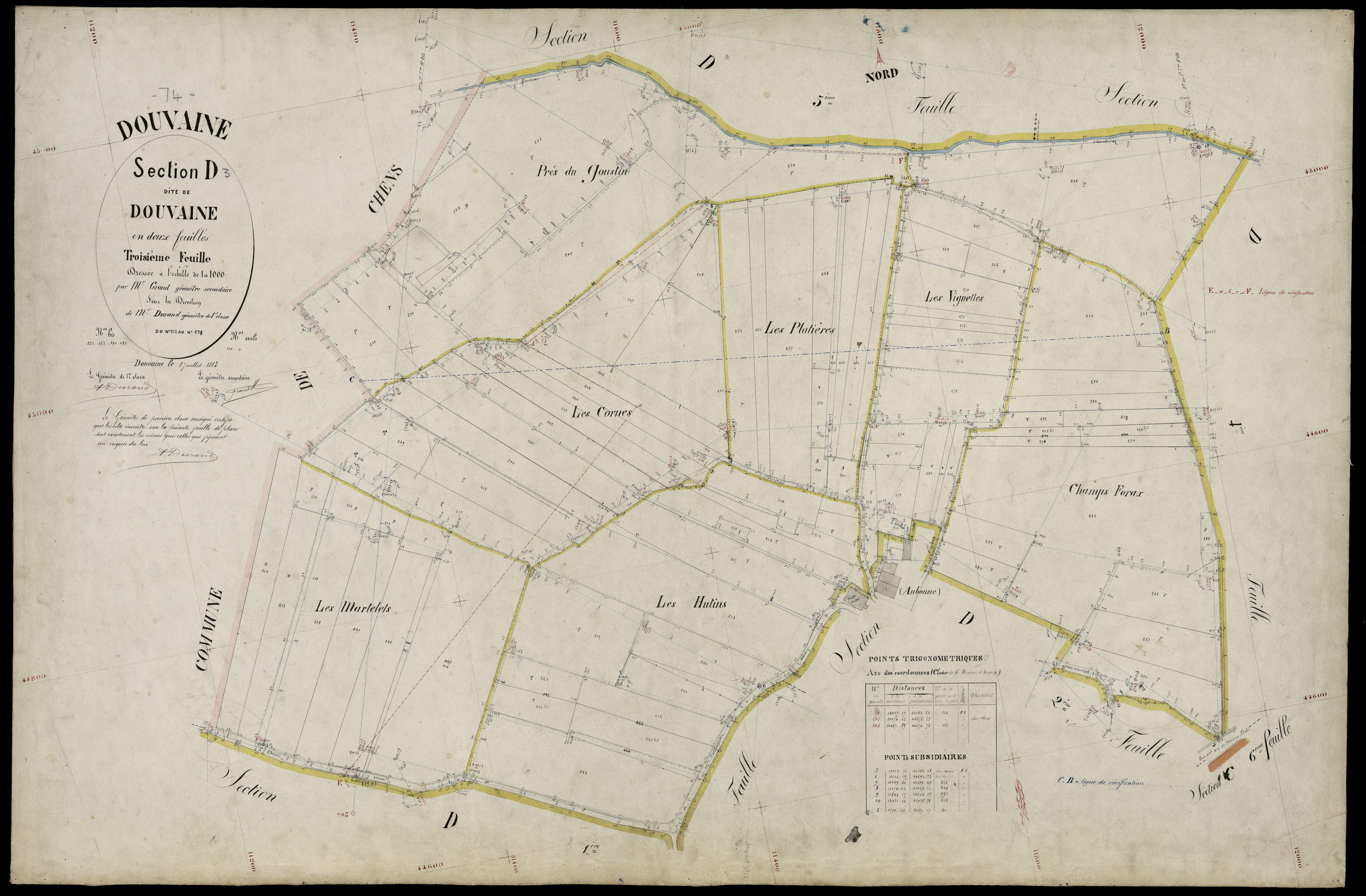 3 P 3 4298 - Feuille n° 4, parcelles n° 299 à 39 - 1er juillet 1882