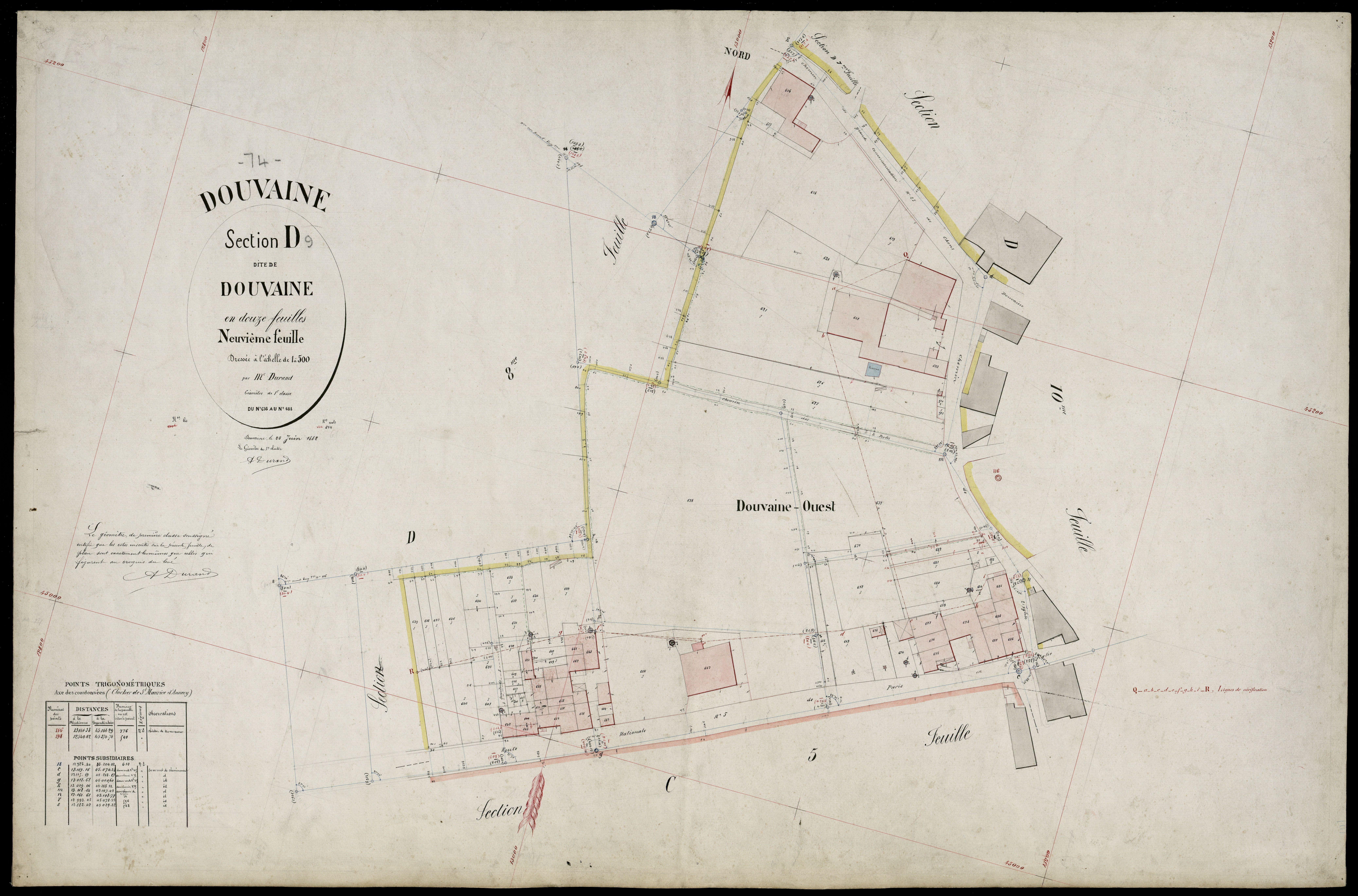 3 P 3 4304 - Feuille n° 10, parcelles n° 689 à 84 - 25 juin 1882