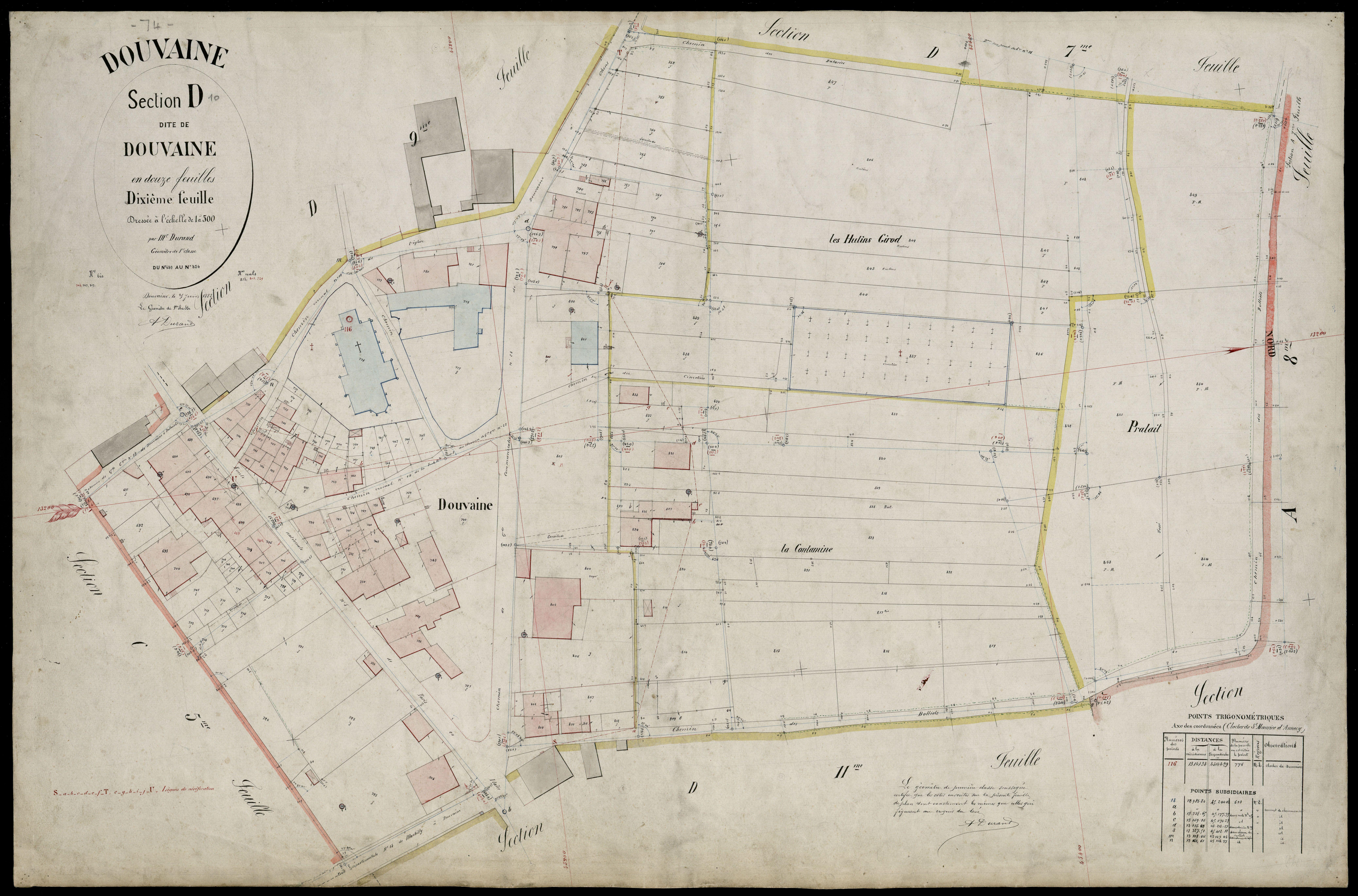 3 P 3 4305 - Feuille n° 11, parcelles n° 84bis à 1024 - 25 juin 1882