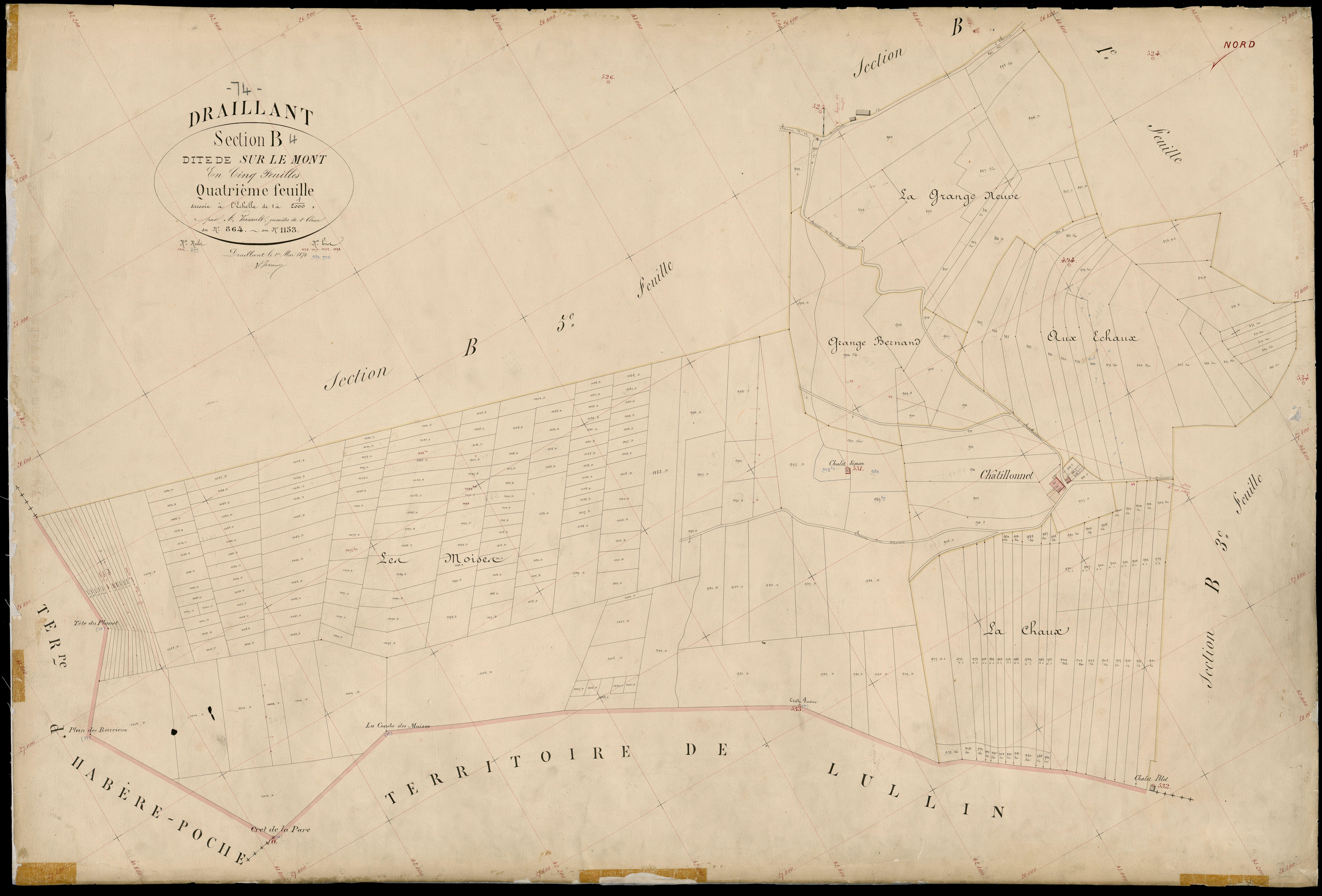 3 P 3 4318 - Feuille n° , parcelles n° 114 à 12 - 1er mai 1874