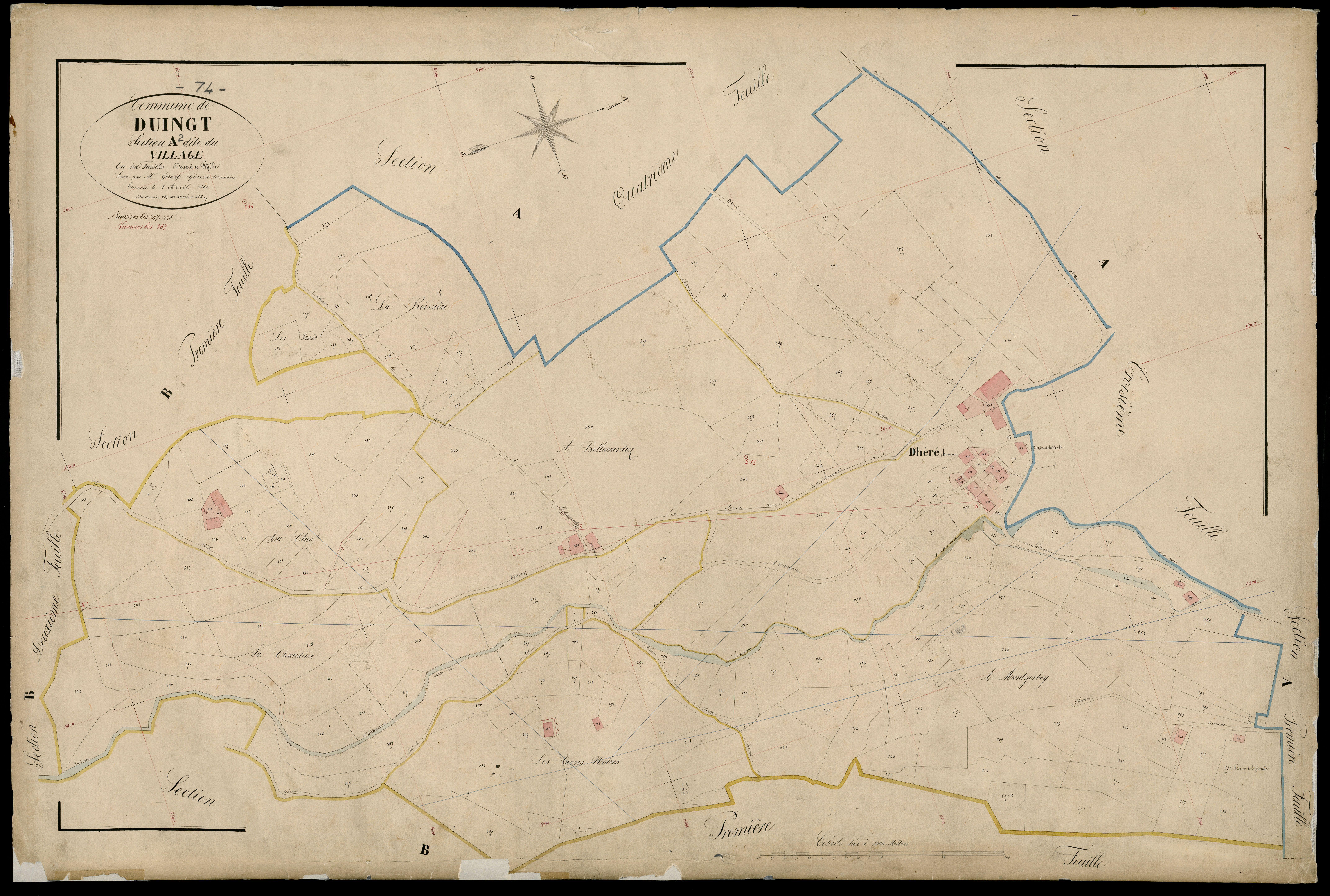 3 P 3 4340 - Feuille n° 3, parcelles n° 427 à 39 - 2 avril 1865