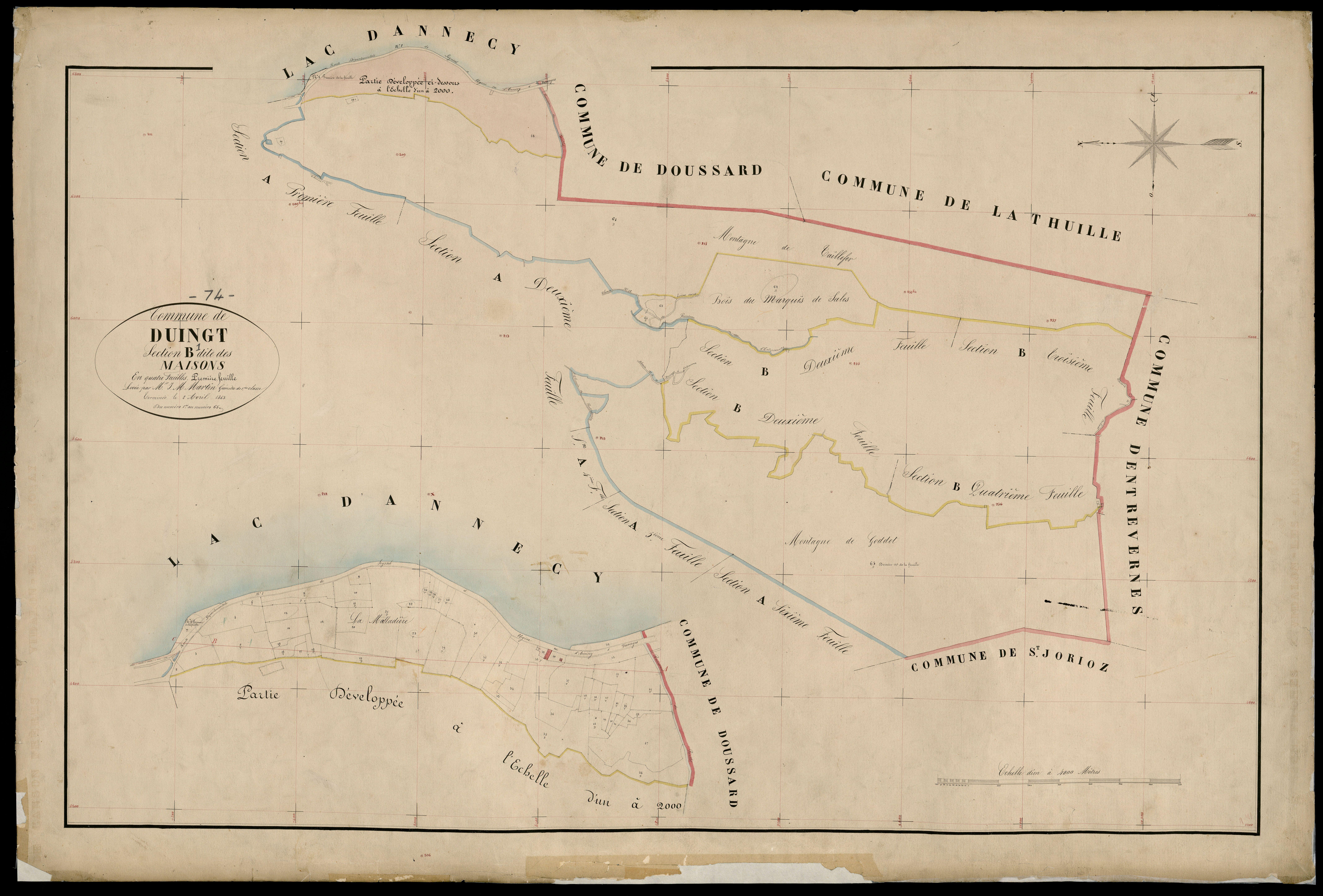 3 P 3 4345 - Feuille n° 2, parcelles n° 66 à 311 - 2 avril 1865