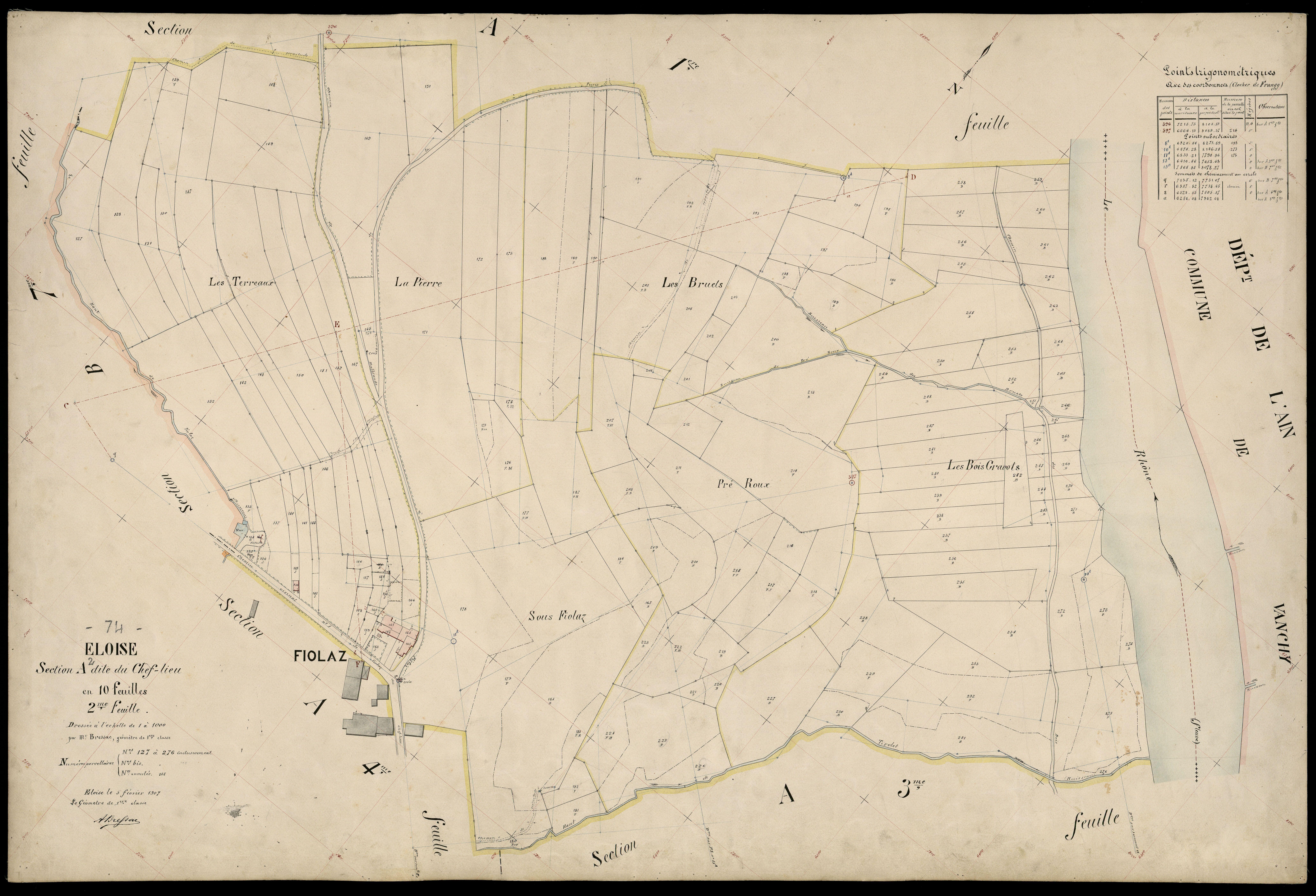 3 P 3 4351 - Feuille n° 3, parcelles n° 277 à 441 - 5 février 1907
