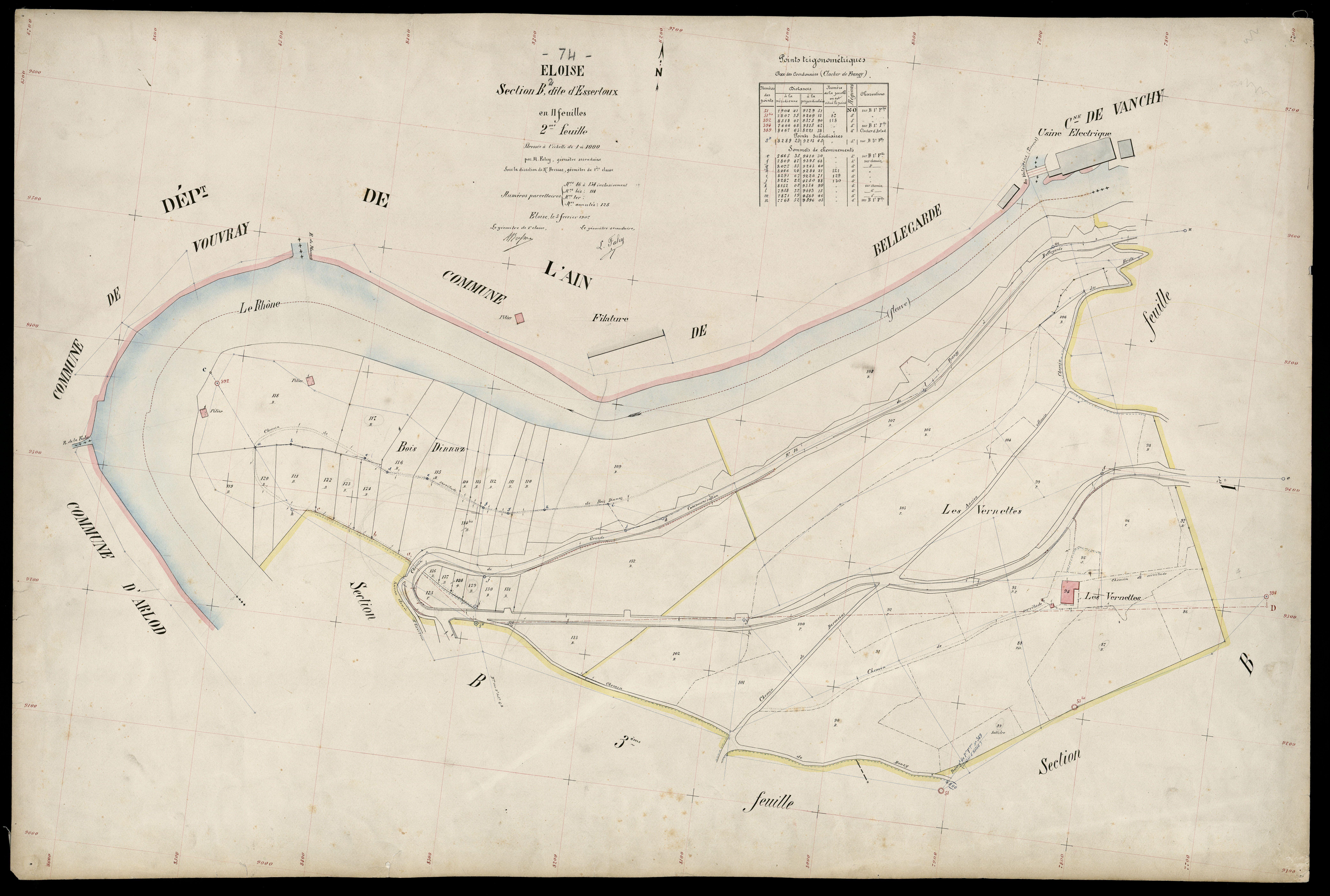 3 P 3 4361 - Feuille n° 3, parcelles n° 13 à 330 - 5 février 1907