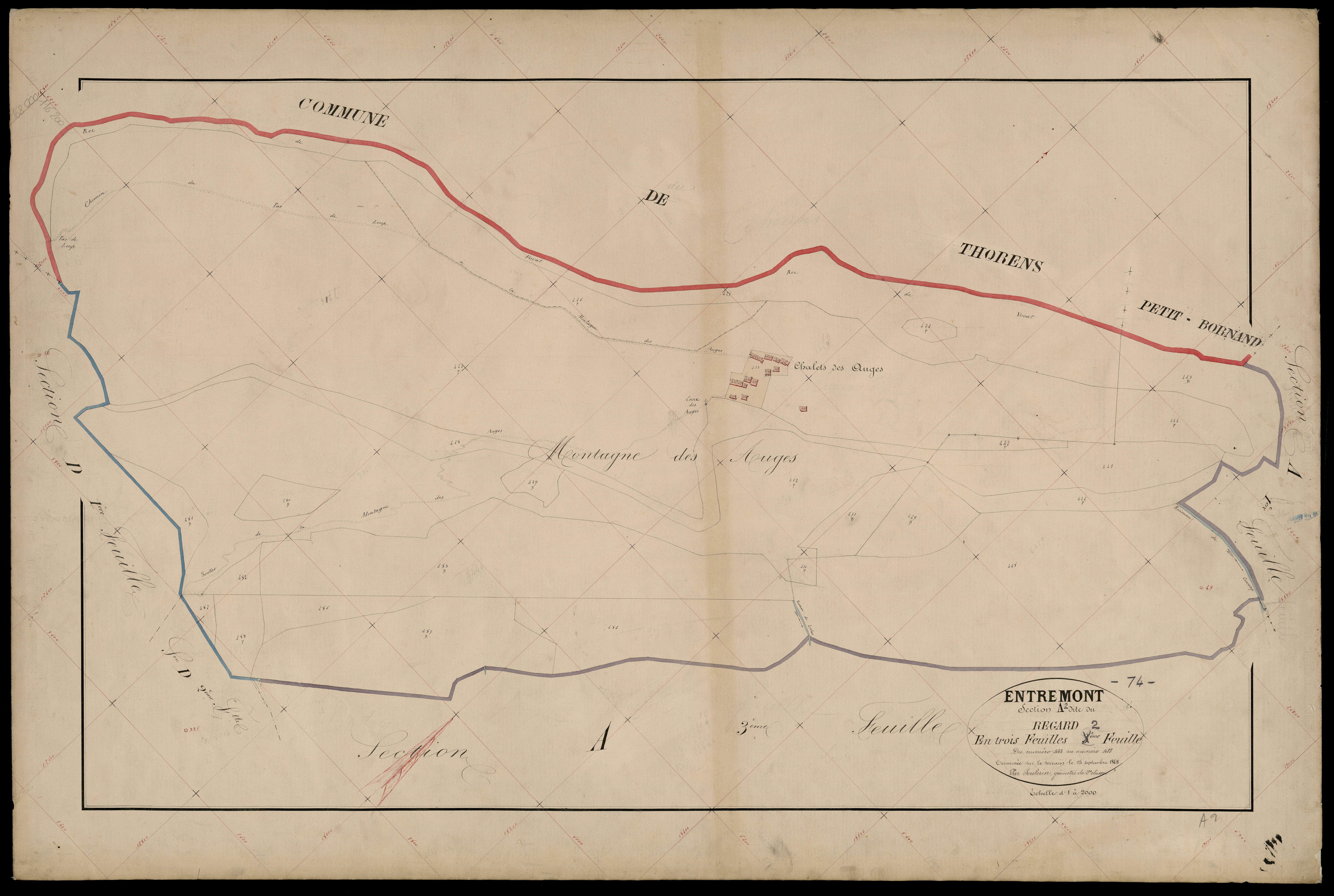 3 P 3 4373 - Feuille n° 3, parcelles n° 489 à 177 - 25 septembre 1868