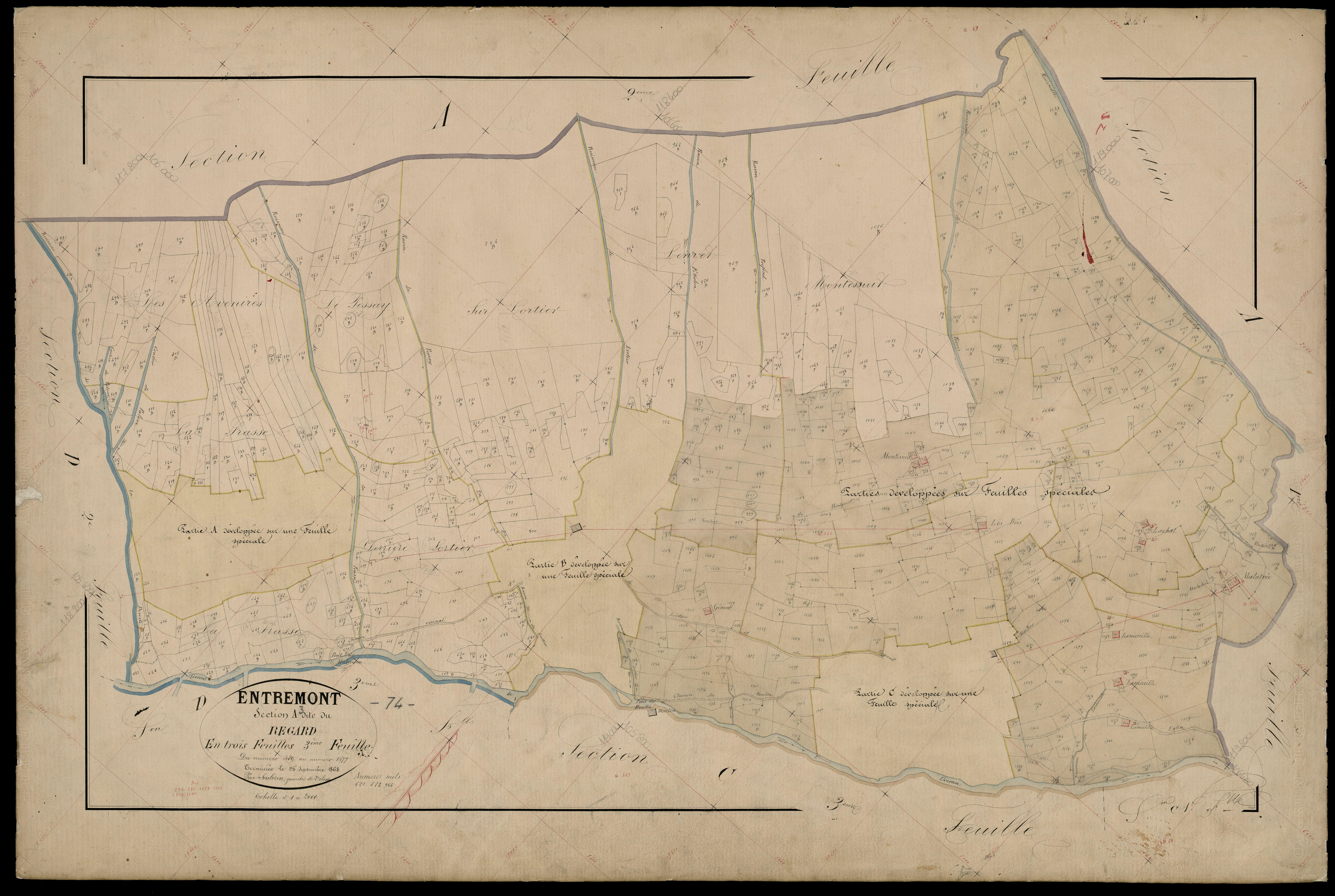 3 P 3 4374 - Feuille n° 3 bis - 30 octobre 1868