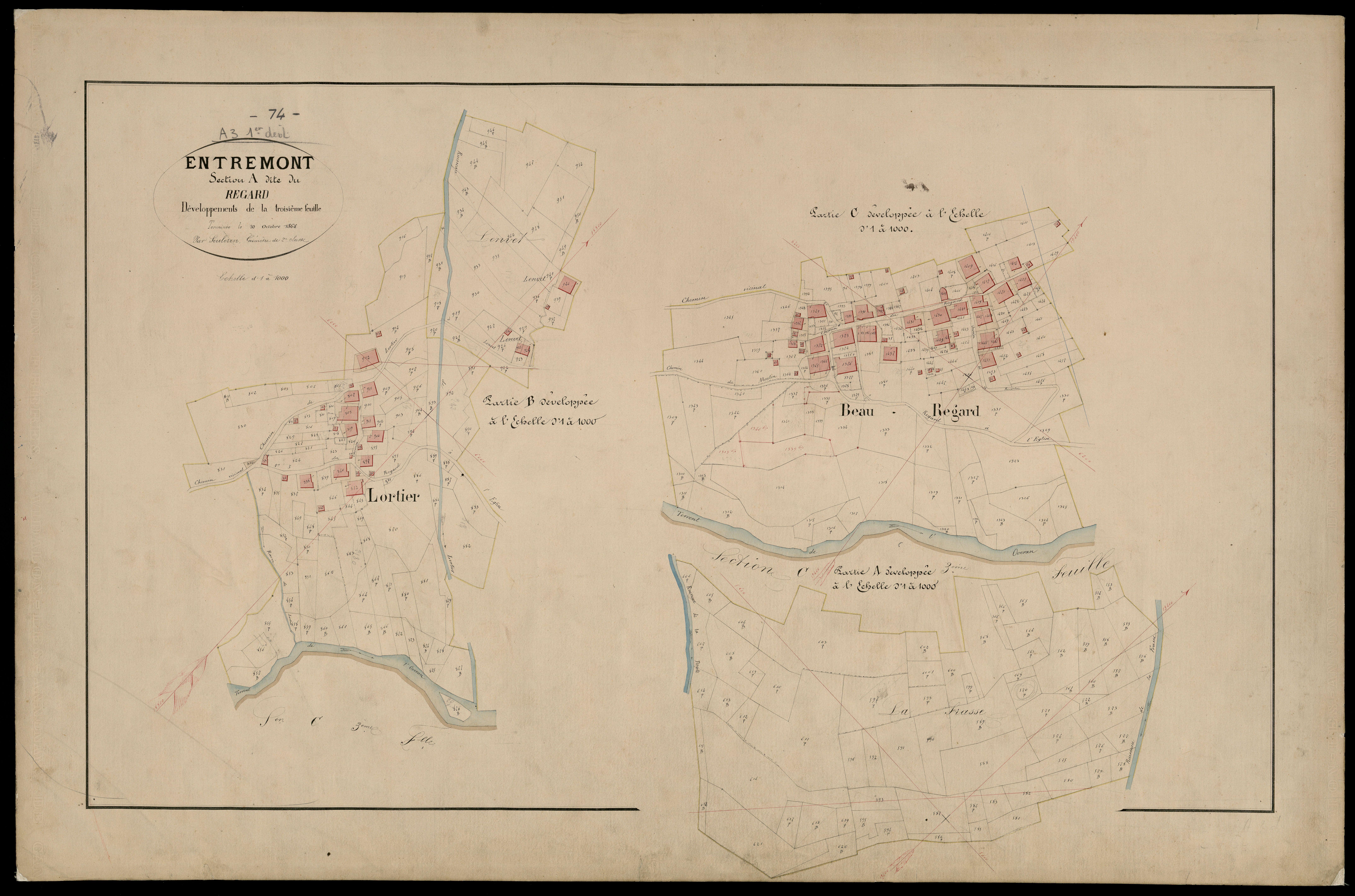 3 P 3 4375 - Feuille n° 3 ter, parcelles n° 109 à 177 -