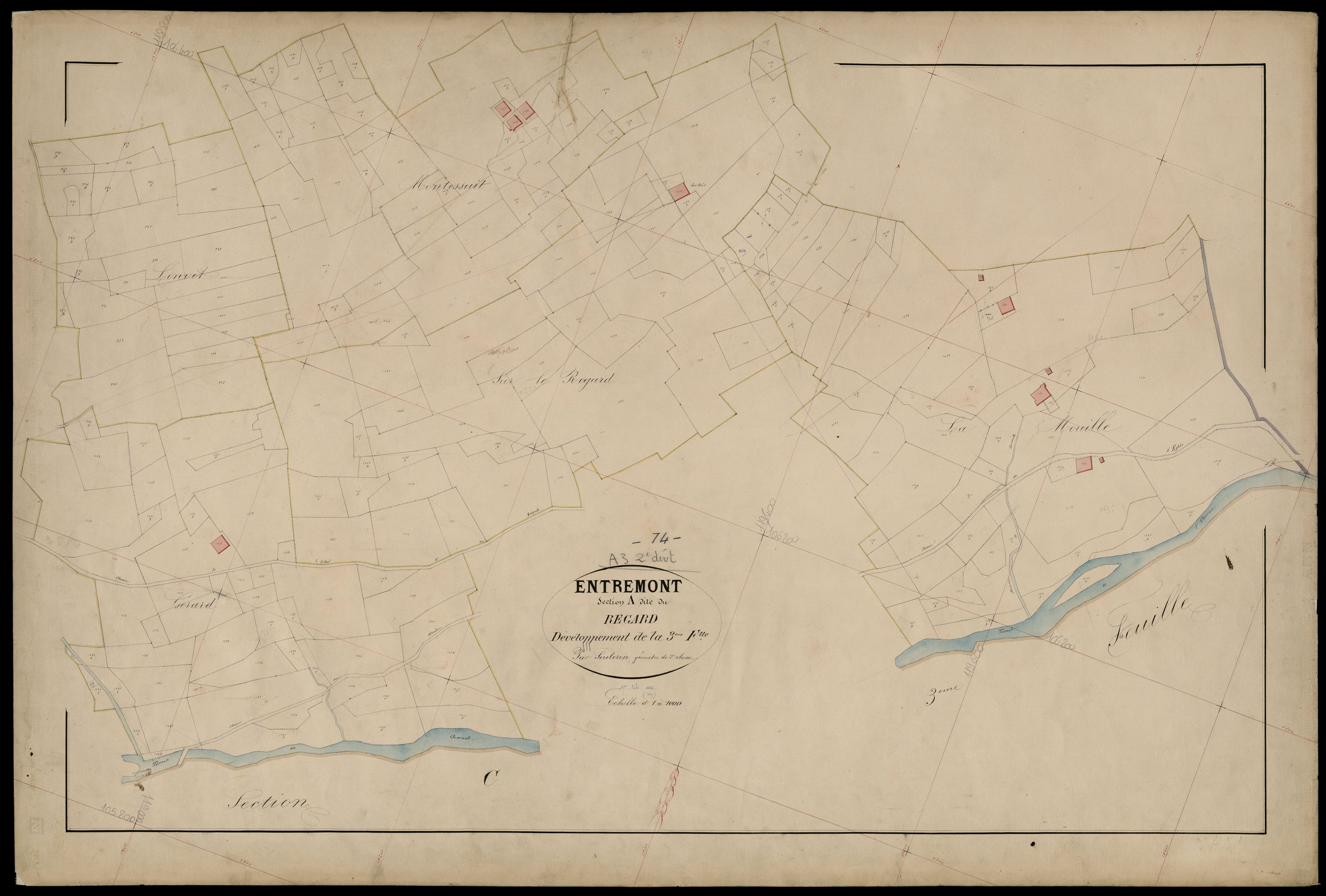 3 P 3 4376 - Feuille n° 3 quart, parcelles n° 977 à 144 -