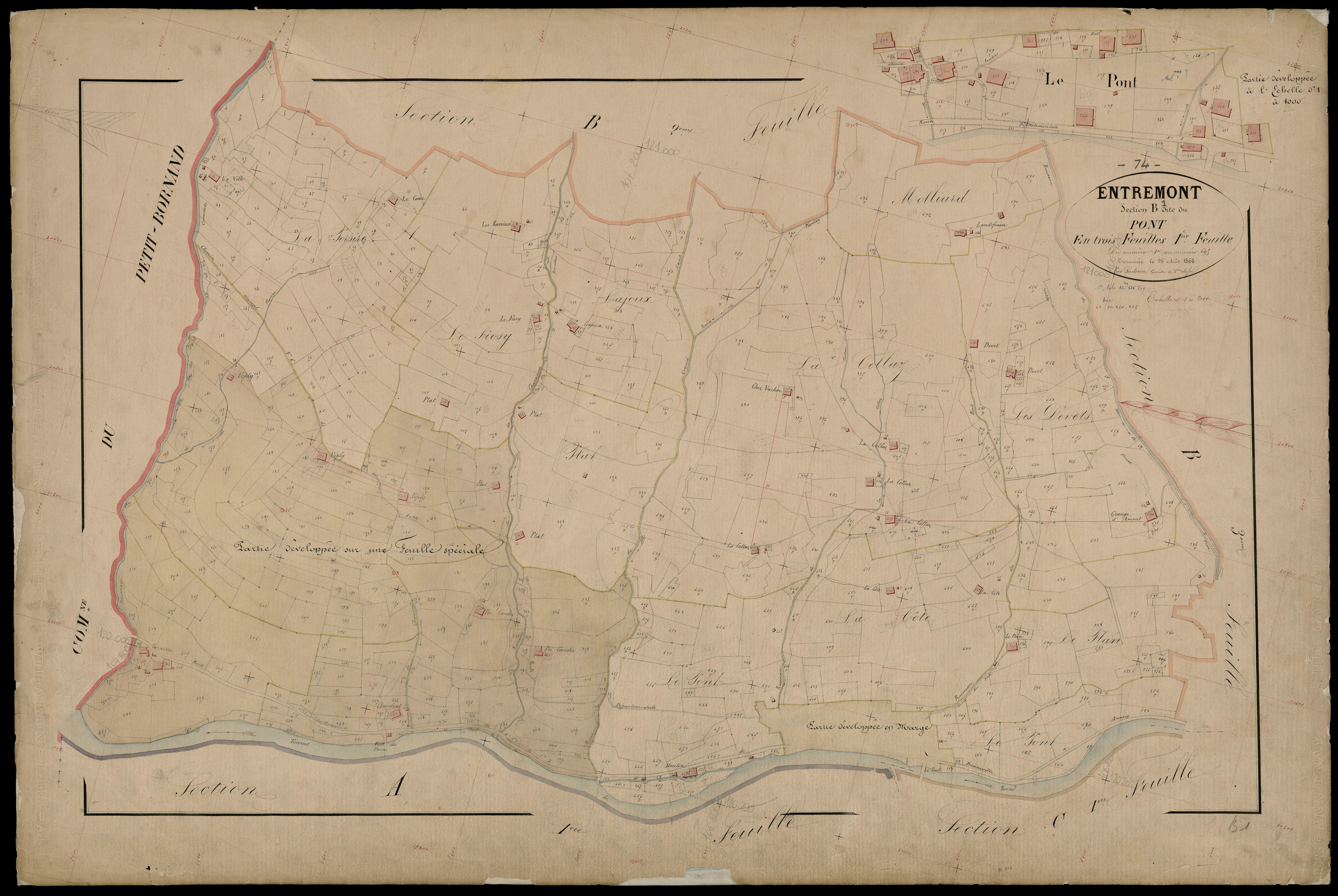 3 P 3 4378 - Feuille n° 1 bis, parcelles n° 109 à 326 -