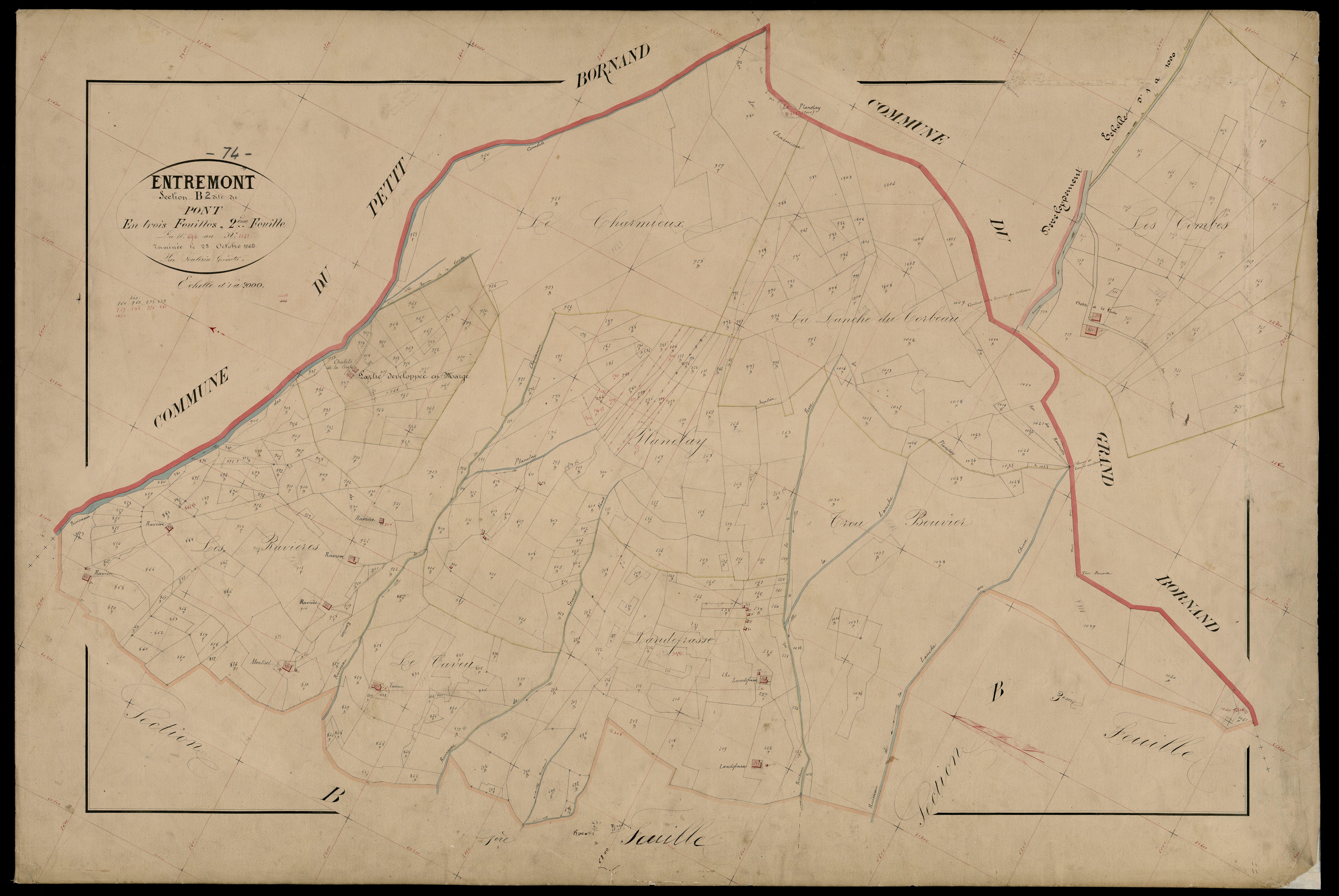 3 P 3 4380 - Feuille n° 3, parcelles n° 1042 à 138 - 25 septembre 1868