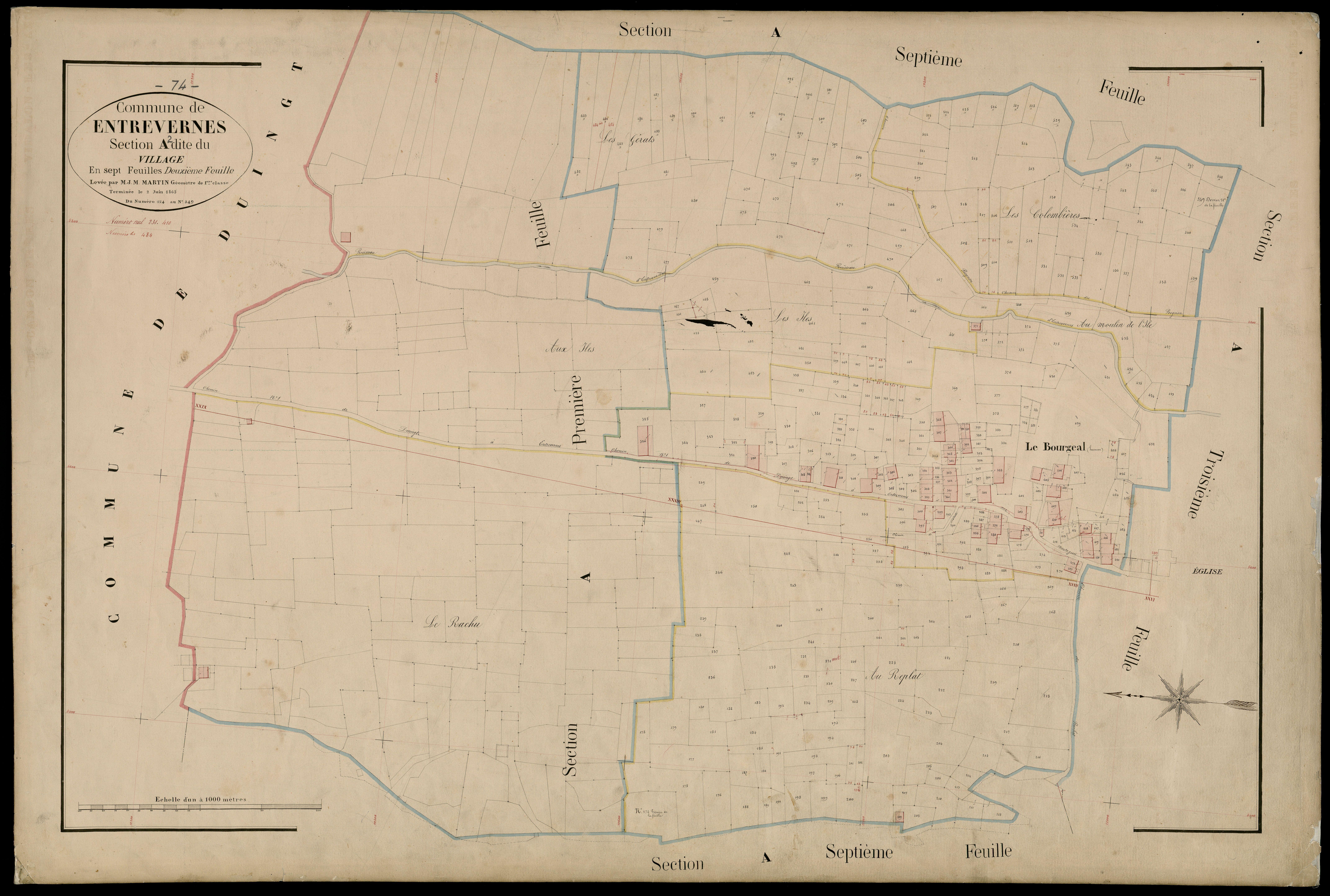 3 P 3 4391 - Feuille n° 3, parcelles n° 0 à 1138 - 2 juin 1865