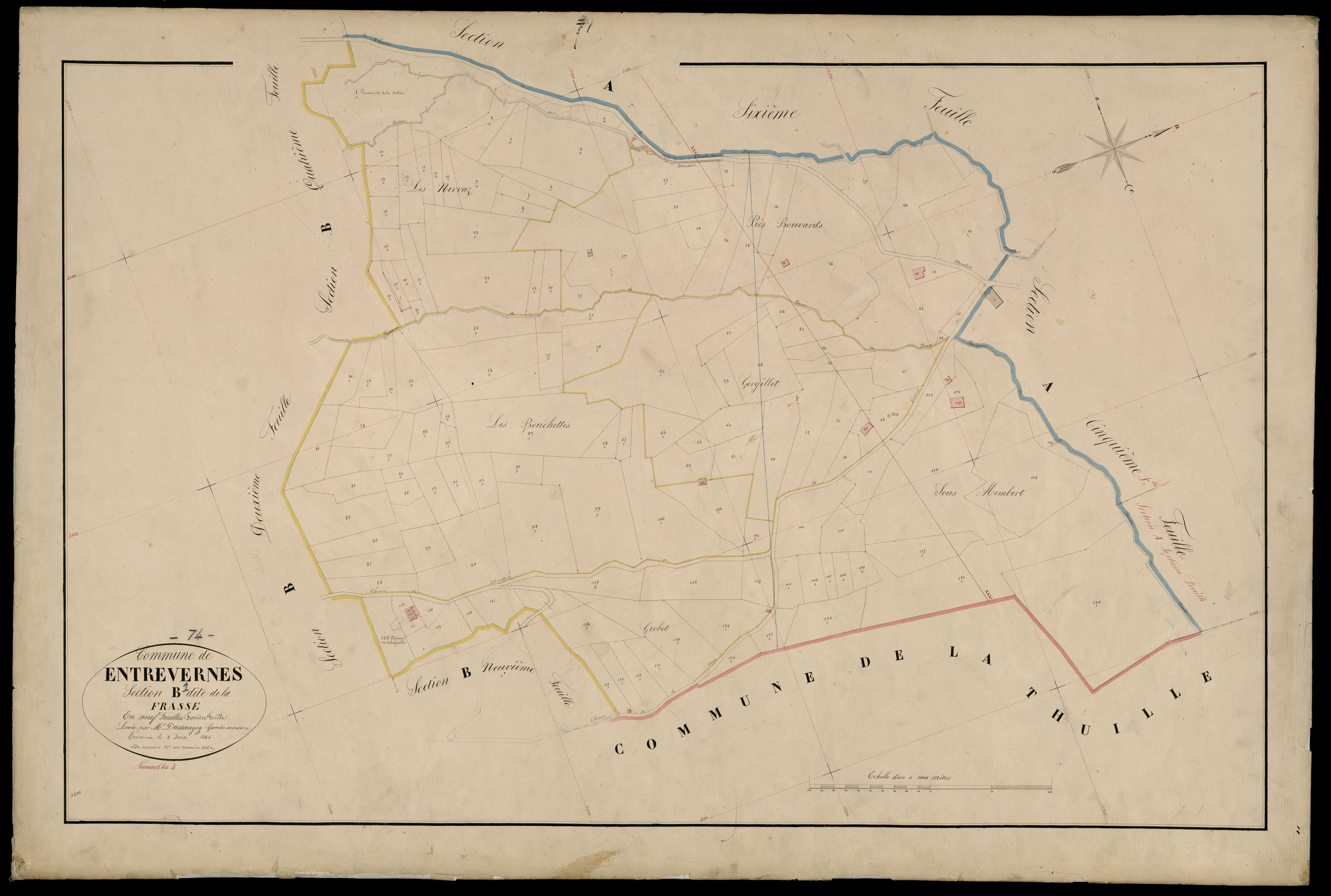 3 P 3 4397 - Feuille n° 2, parcelles n° 147 à 260 - 2 juin 1865