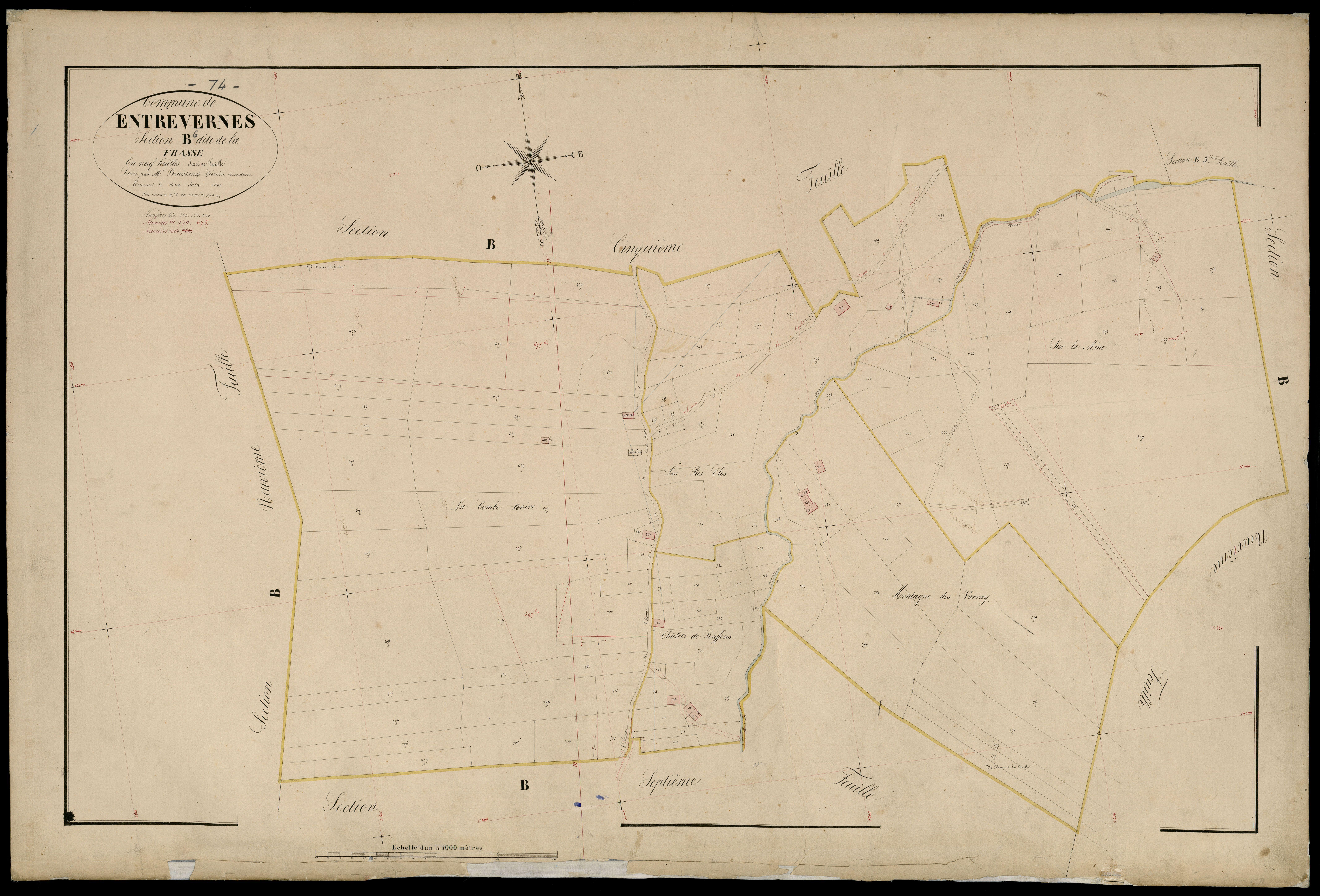 3 P 3 4402 - Feuille n° 7, parcelles n° 79 à 919 - 2 juin 1865