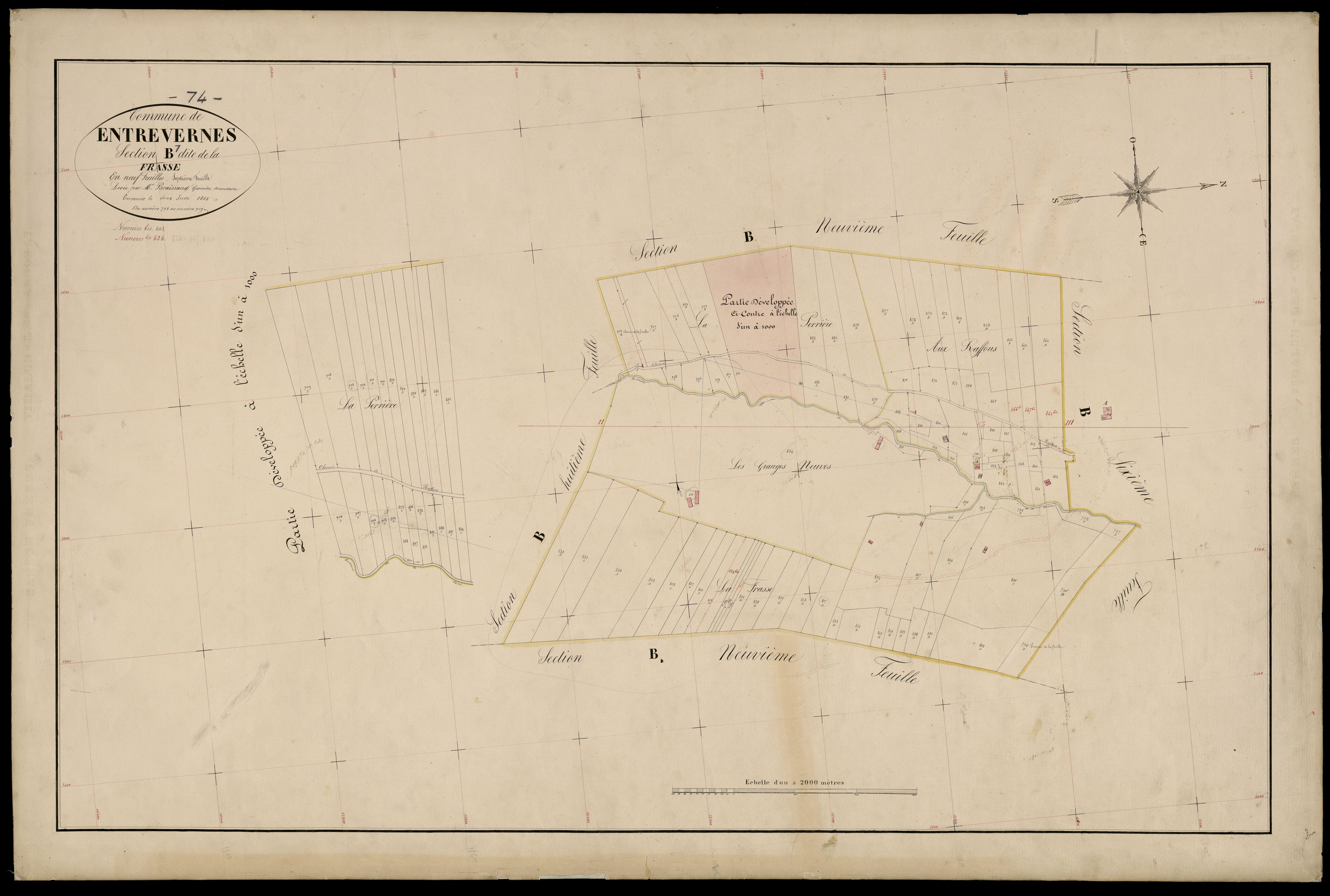 3 P 3 4403 - Feuille n° 8, parcelles n° 920 à 938 - 2 juin 1865