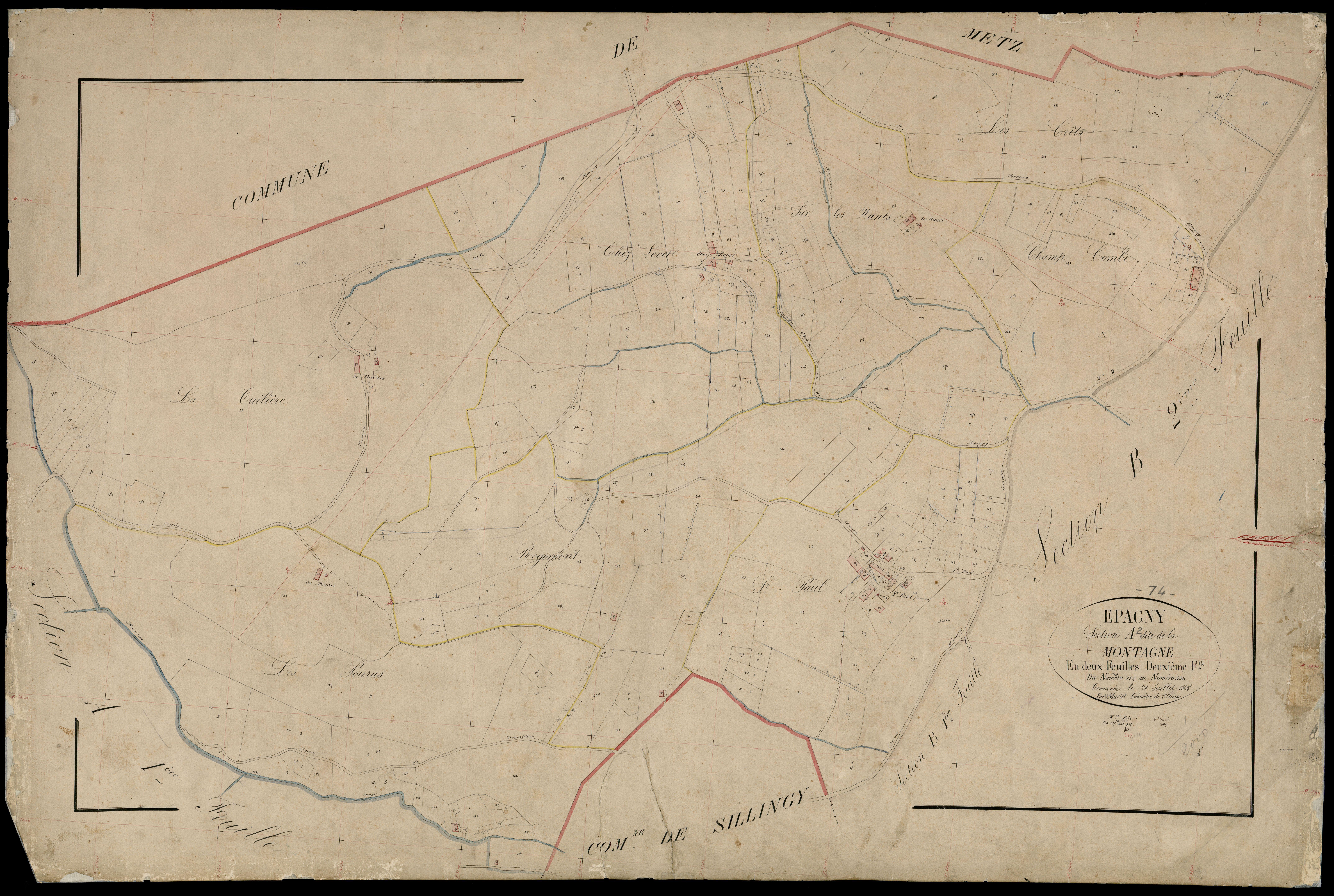 Section B : le Village - 1865