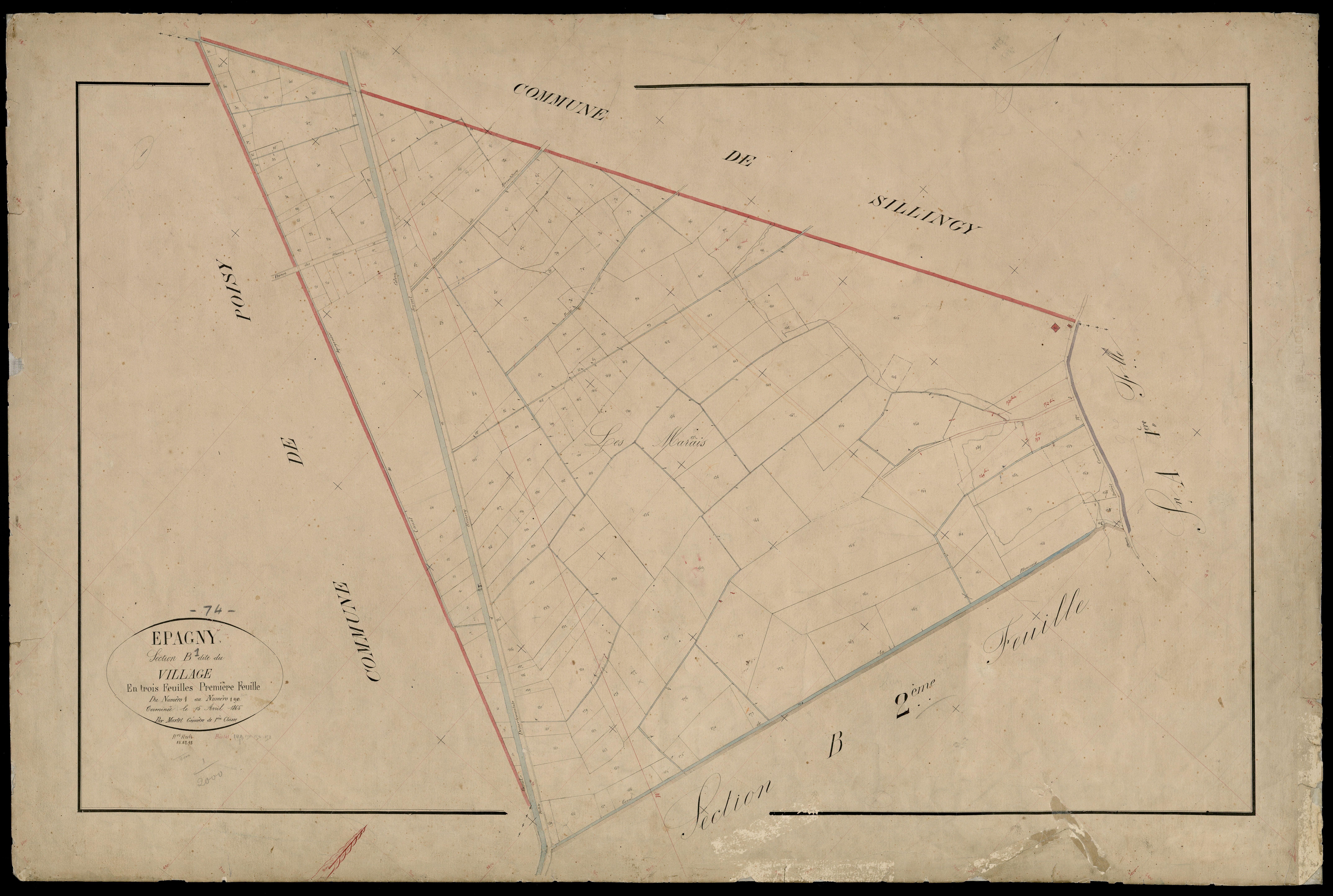 3 P 3 4409 - Feuille n° 2, parcelles n° 191 à 392 - 18 mai 1865
