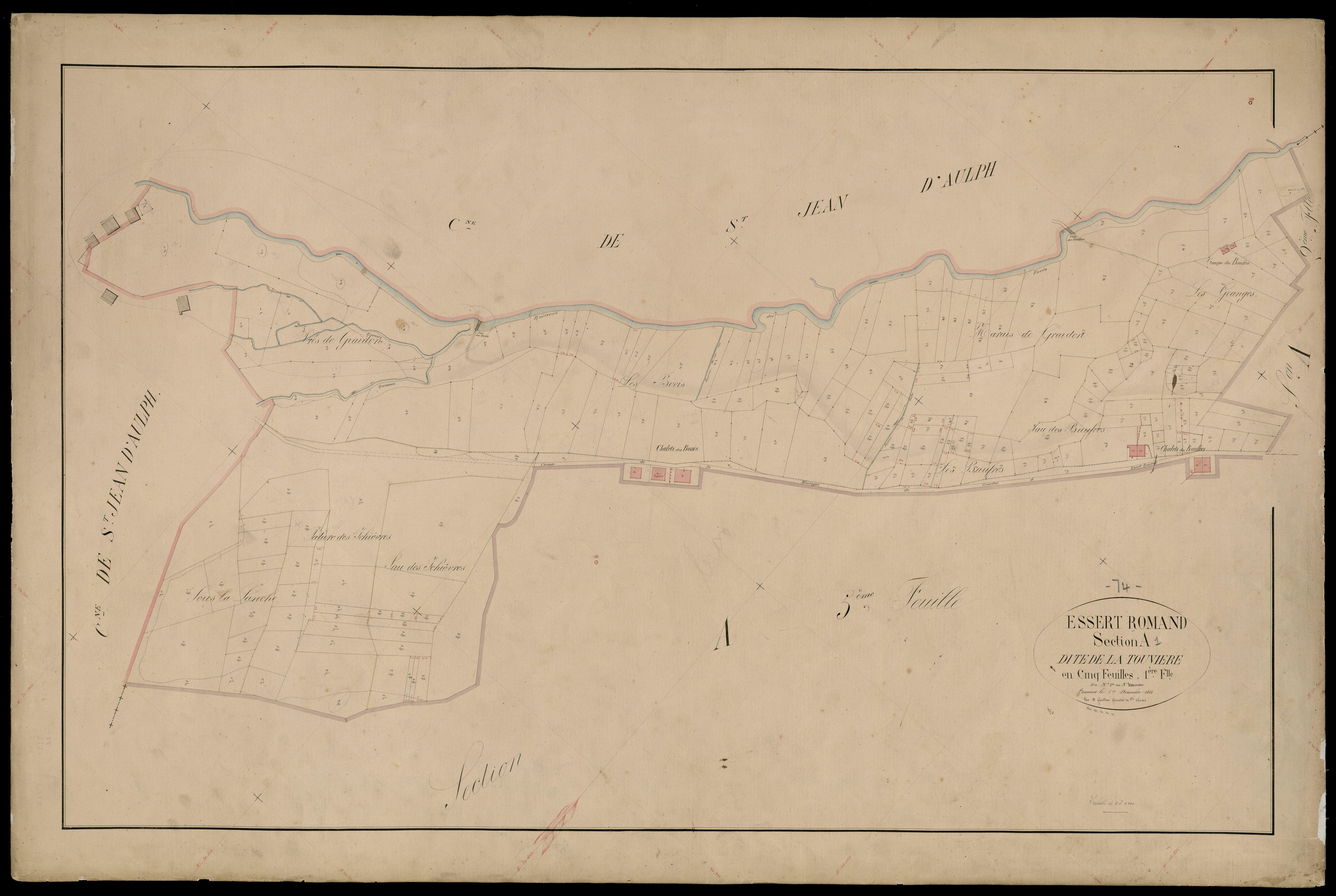 3 P 3 4413 - Feuille n° 2, parcelles n° 229 à 712 - 1er novembre 1868