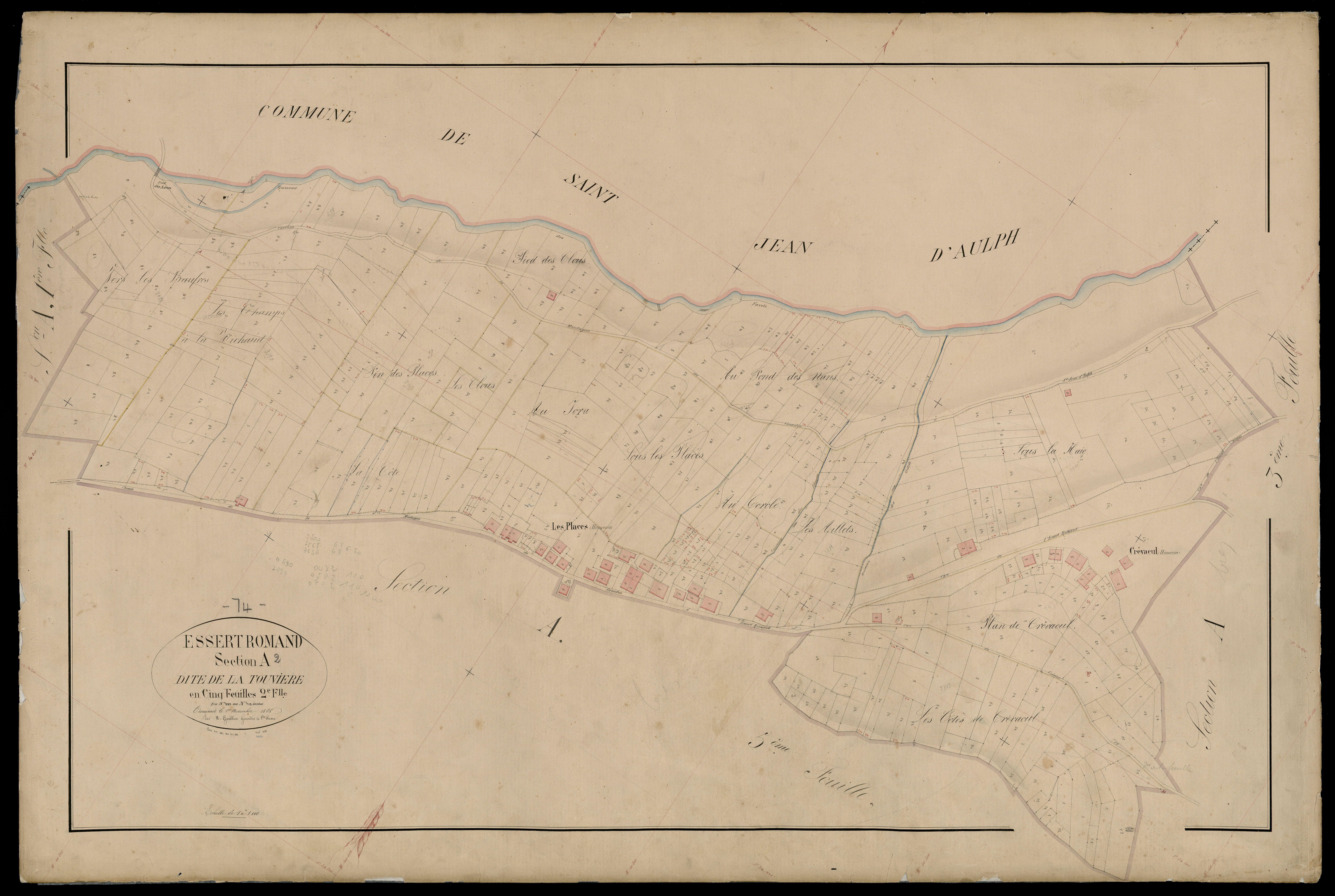 3 P 3 4414 - Feuille n° 3, parcelles n° 713 à 1336 - 1er novembre 1868