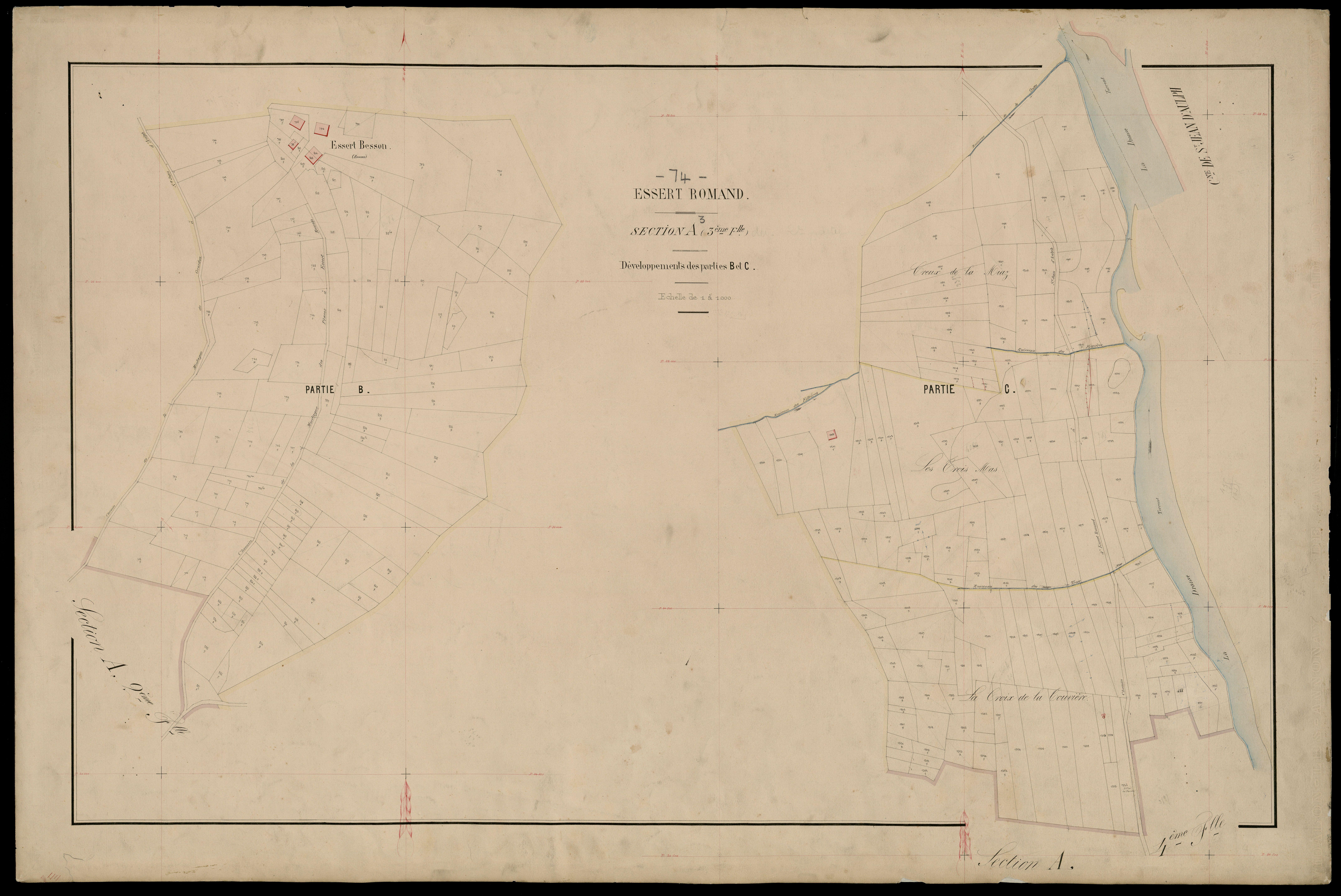 3 P 3 4417 - Feuille n° 4, parcelles n° 1337 à 209 - 1er novembre 1868