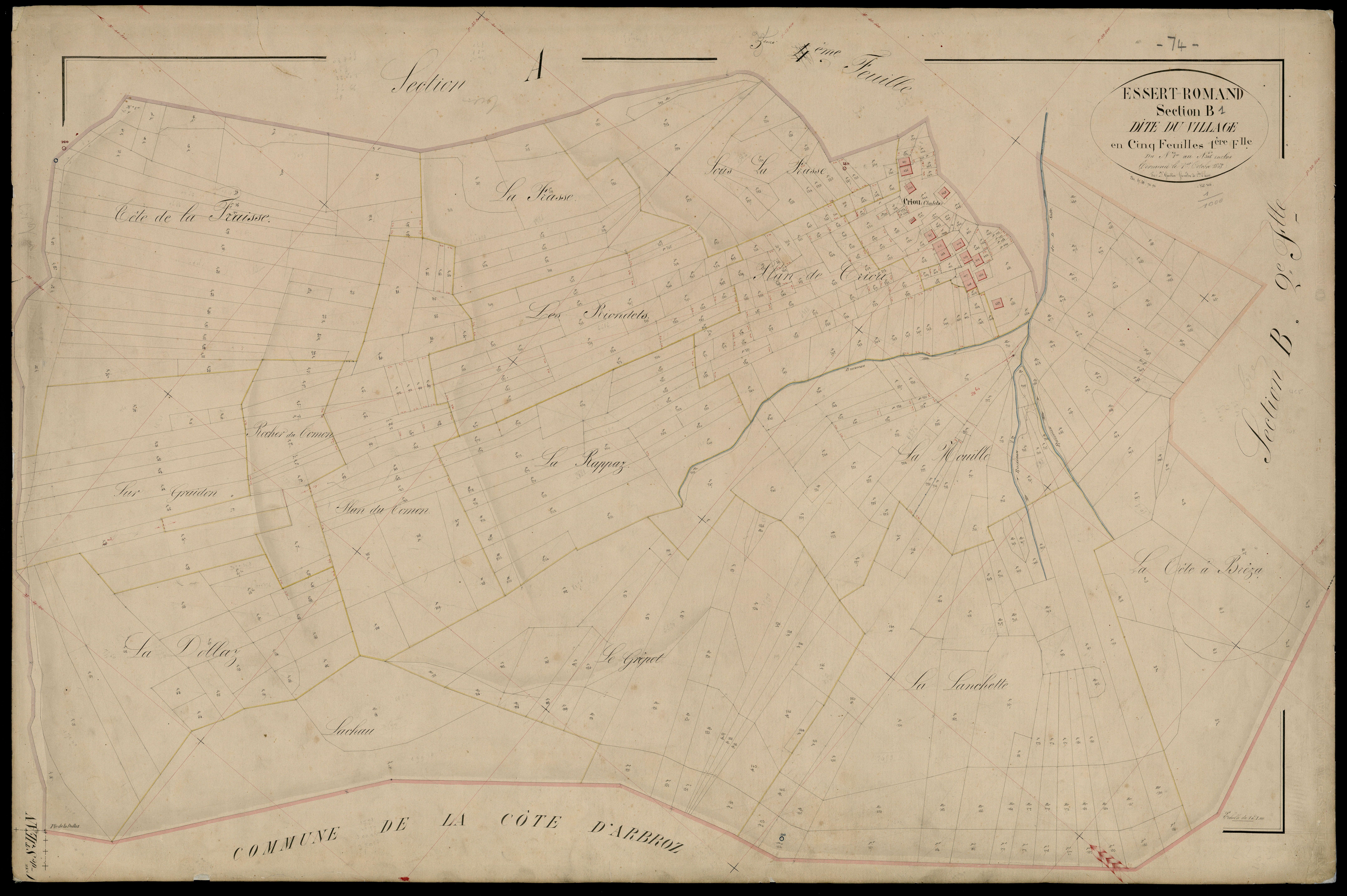 3 P 3 4420 - Feuille n° 2, parcelles n° 09 à 713 - 1er novembre 1868