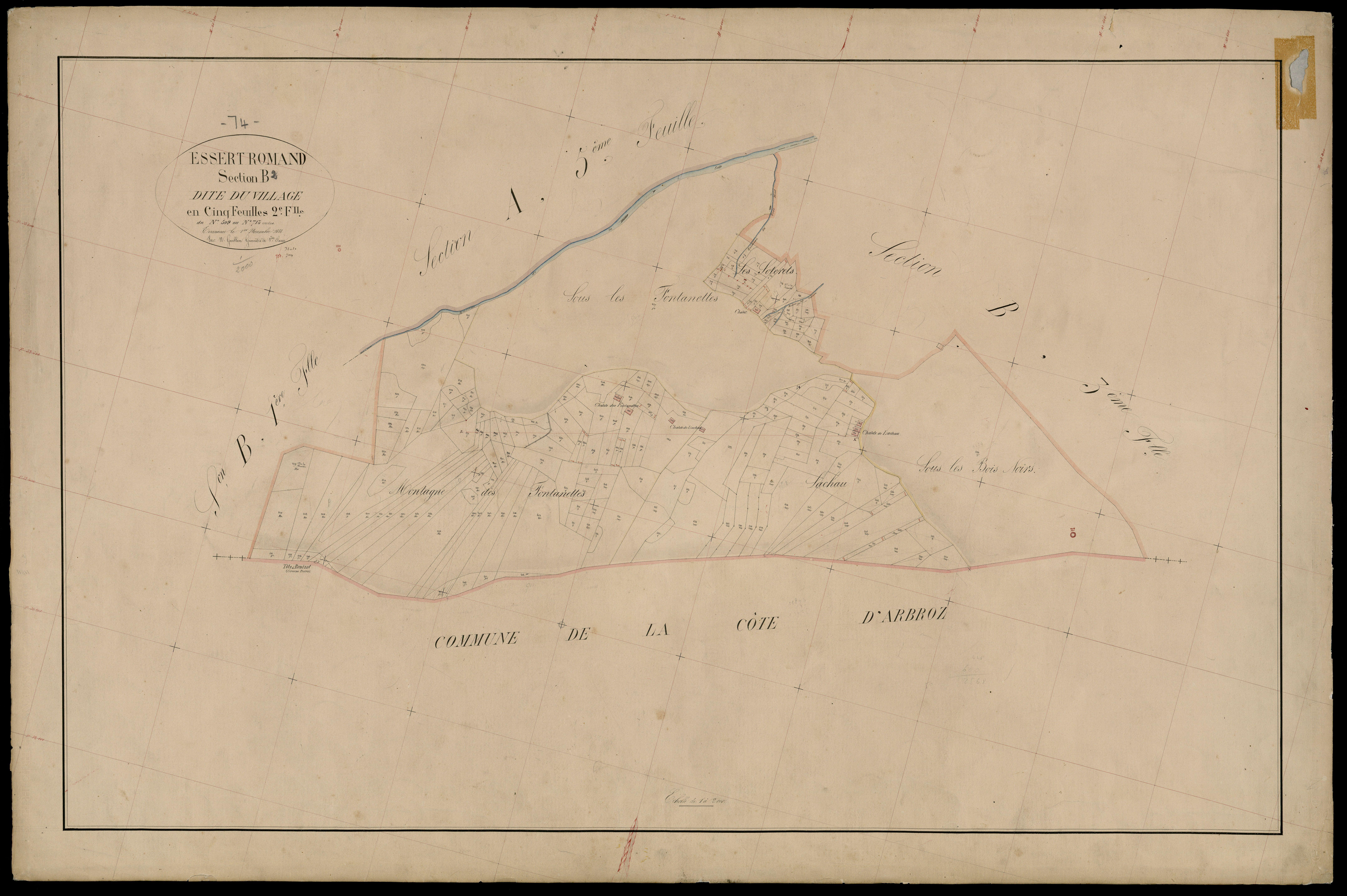 3 P 3 4421 - Feuille n° 3, parcelles n° 714 à 1237 - 1er novembre 1868