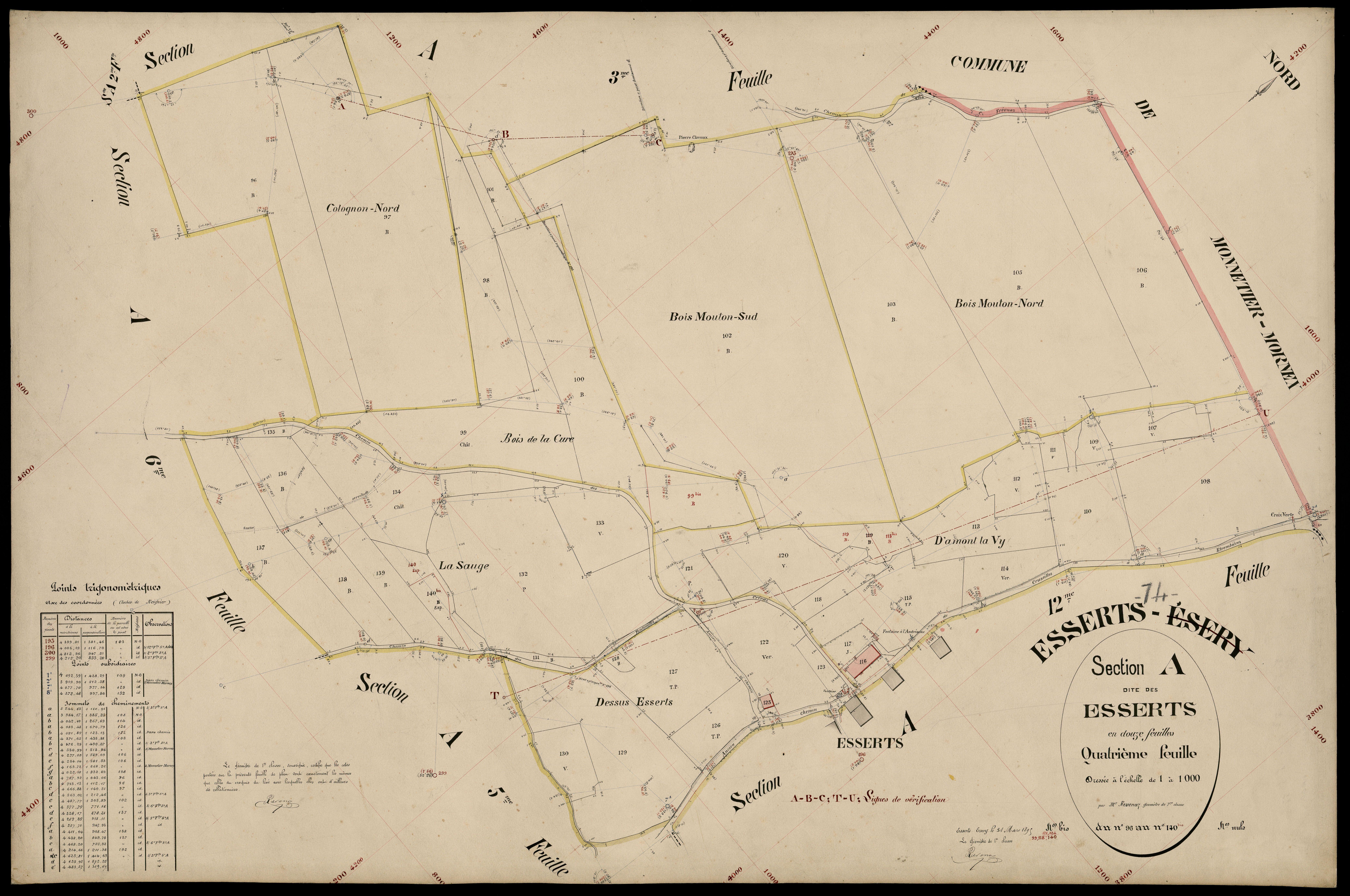 3 P 3 4435 - Feuille n° , parcelles n° 141 à 236 - 31 mars 1895