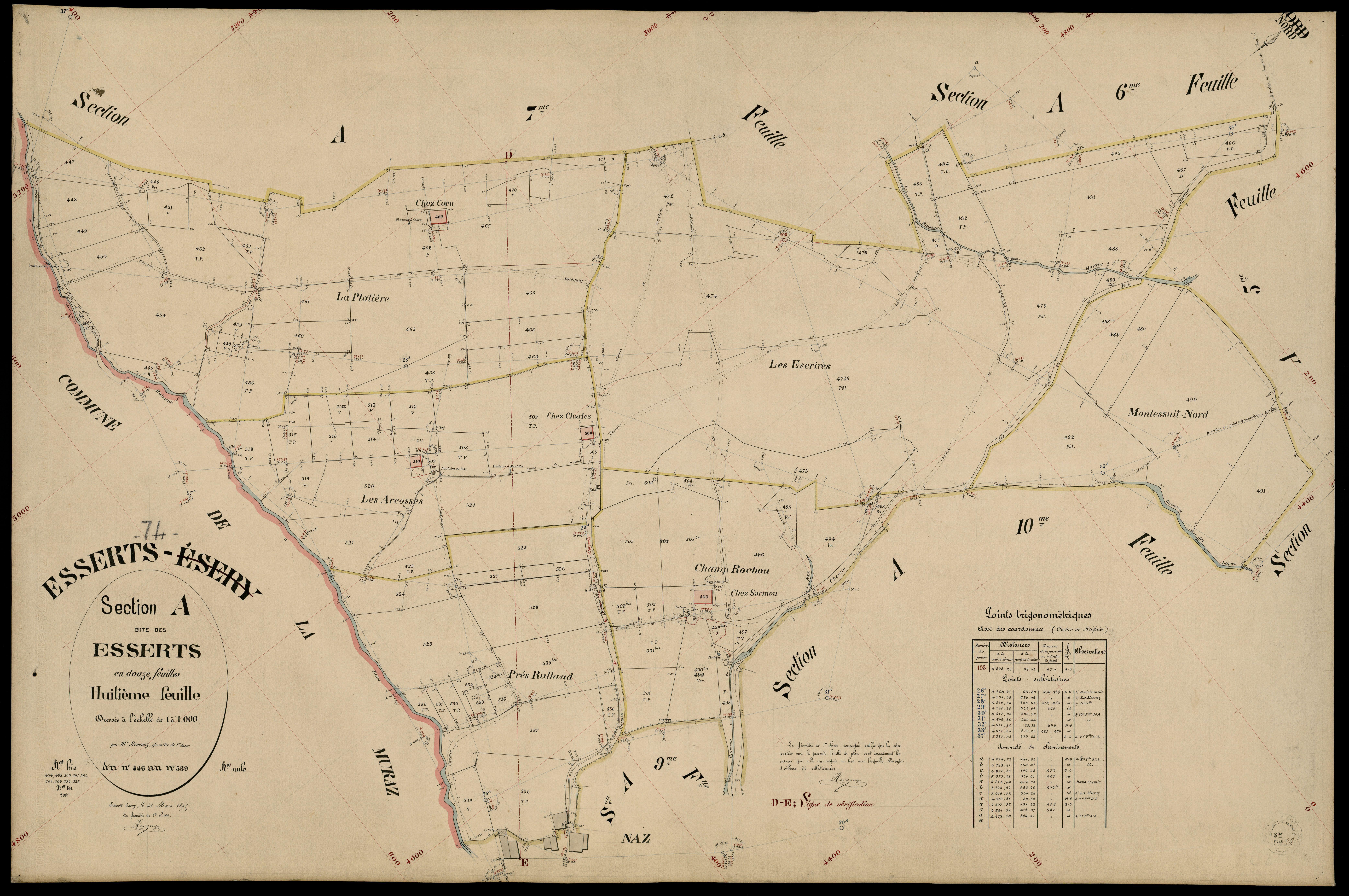 3 P 3 4439 - Feuille n° 9, parcelles n° 40 à 62 - 31 mars 1895