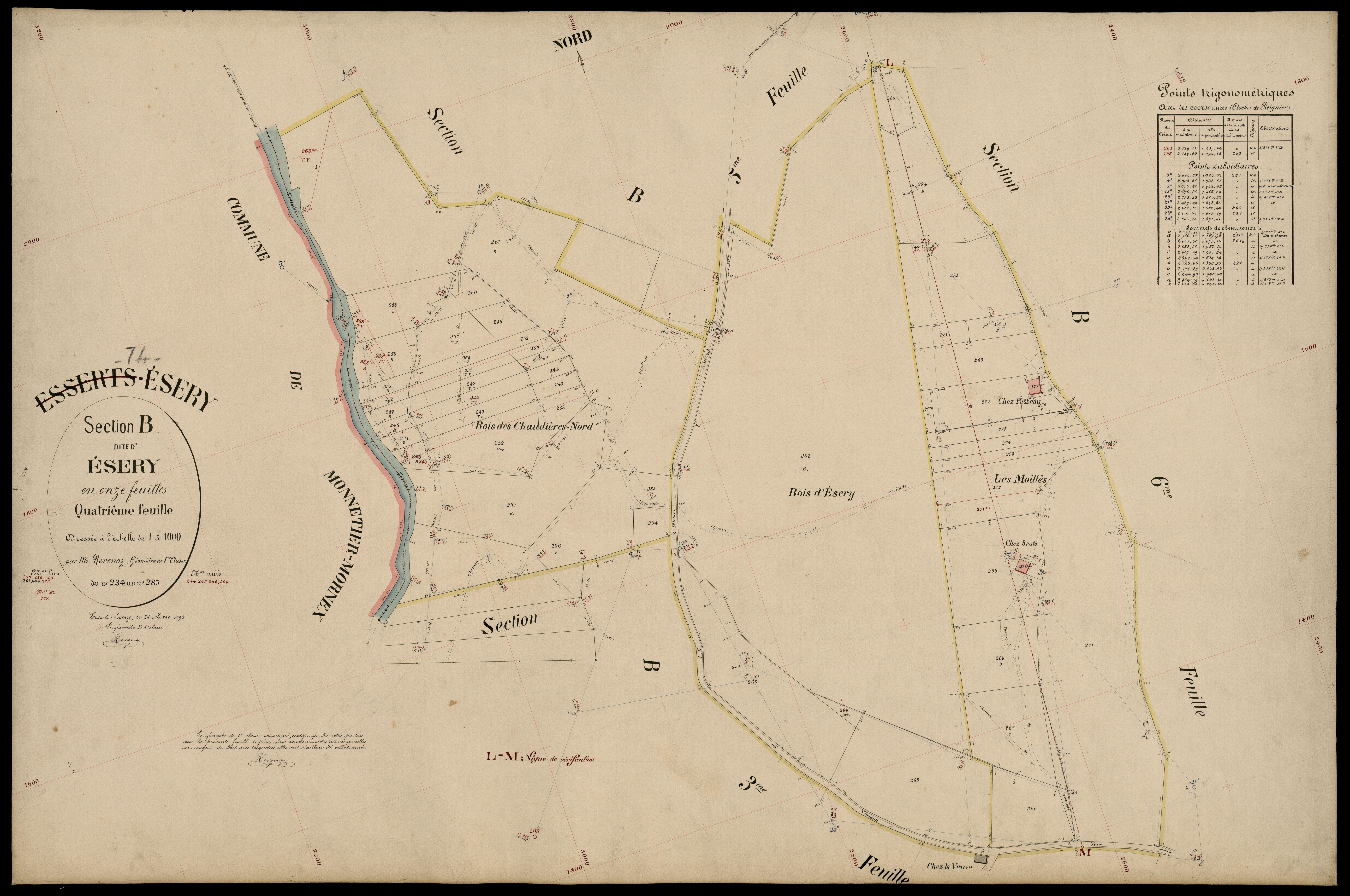 3 P 3 4447 - Feuille n° , parcelles n° 286 à 417 - 31 mars 1895