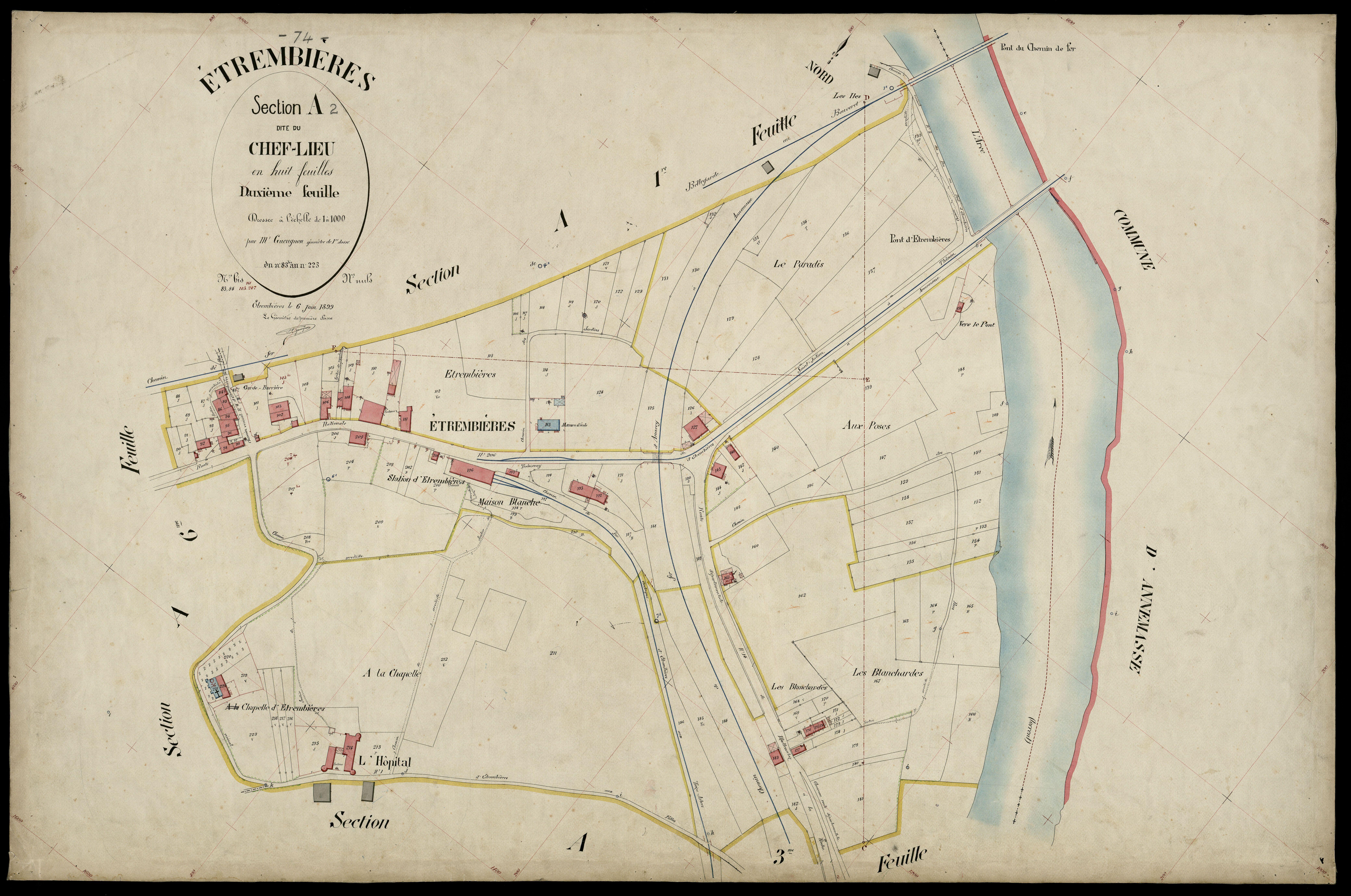 3 P 3 4483 - Feuille n° 3, parcelles n° 224 à 270 - 6 juin 1899