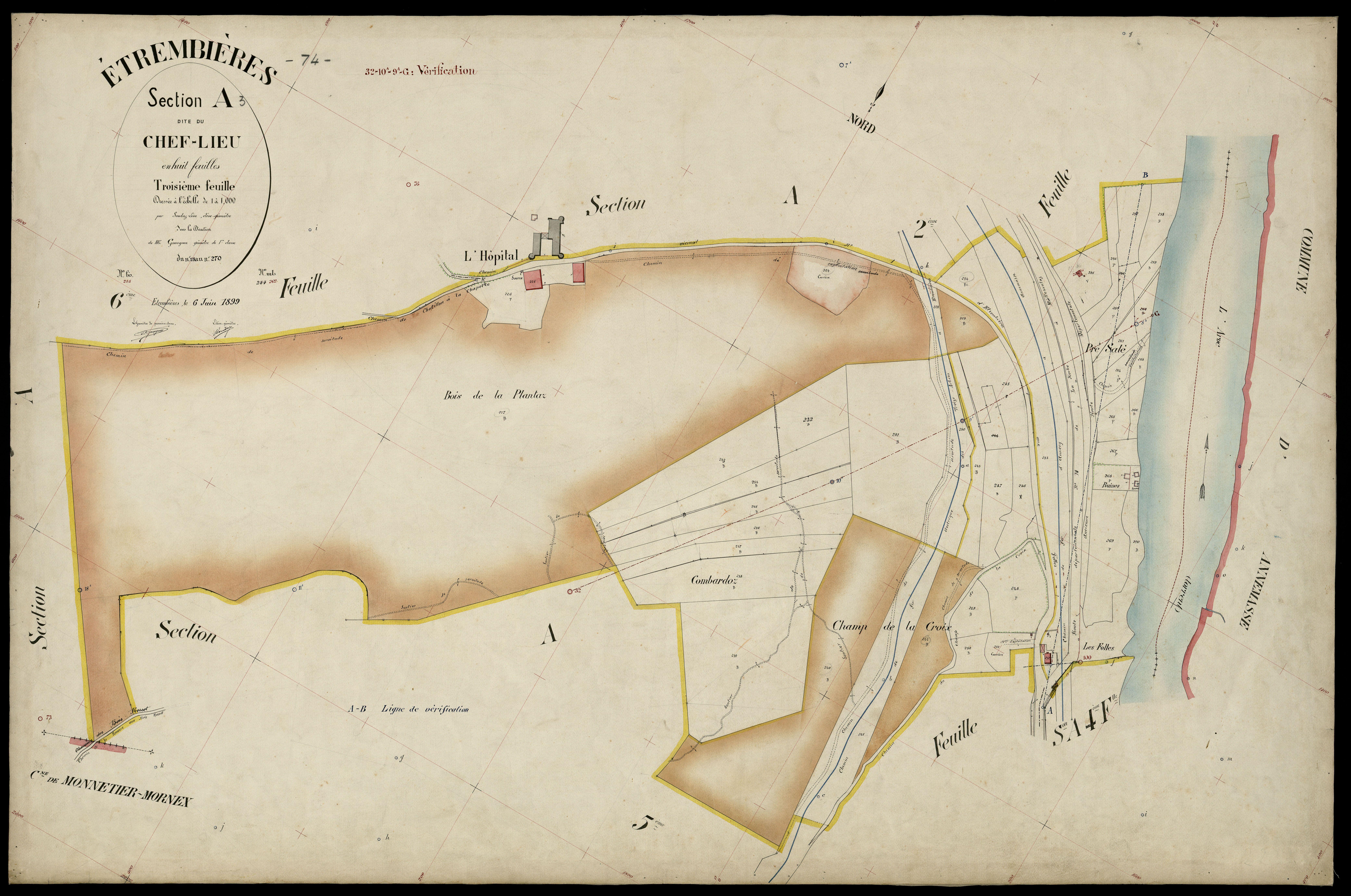 3 P 3 4484 - Feuille n° 4, parcelles n° 271 à 442 - 6 juin 1899