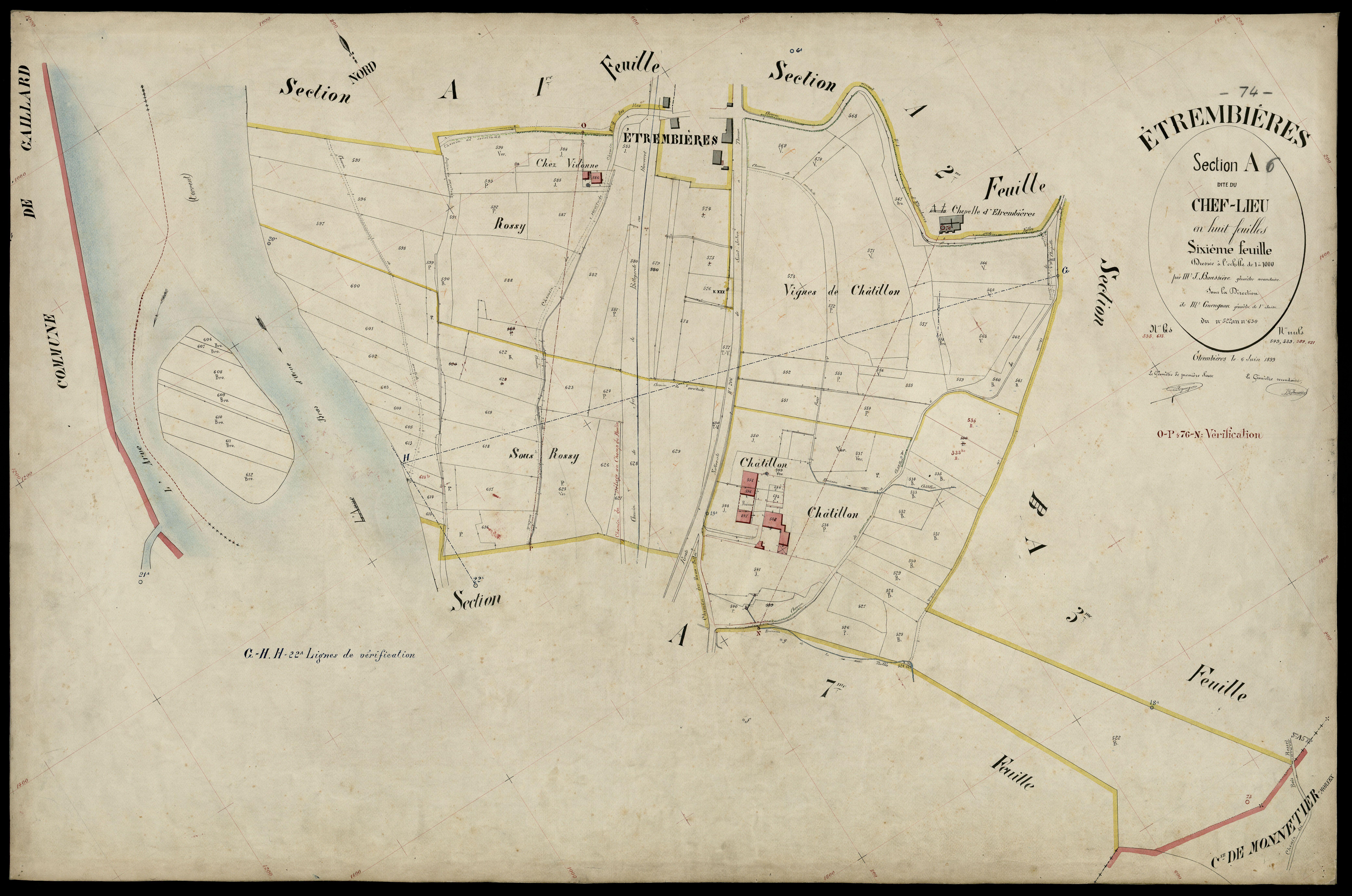 3 P 3 4487 - Feuille n° 7, parcelles n° 631 à 723 - 6 juin 1899