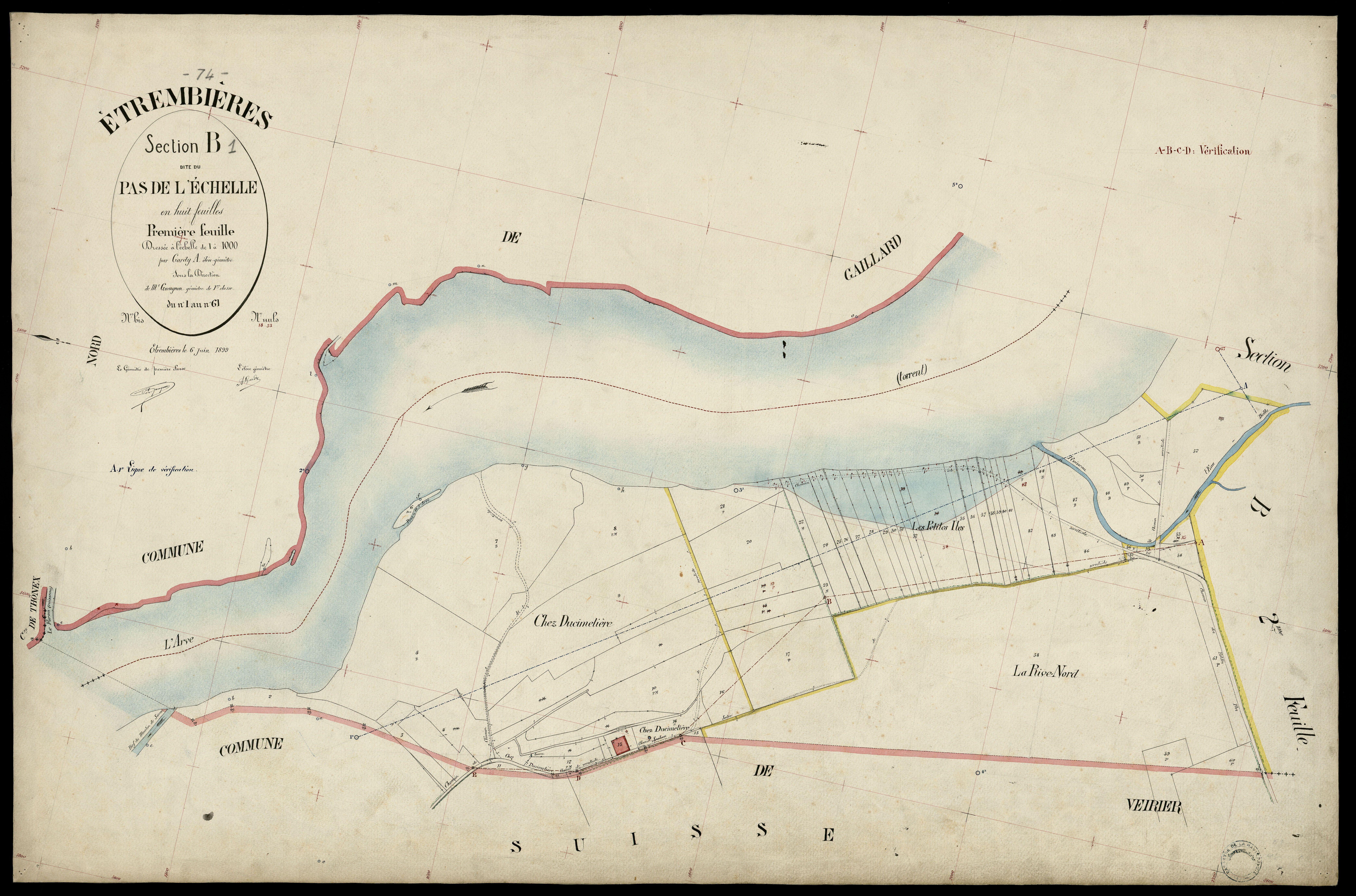 3 P 3 4490 - Feuille n° 2, parcelles n° 62 à 227 - 6 juin 1899