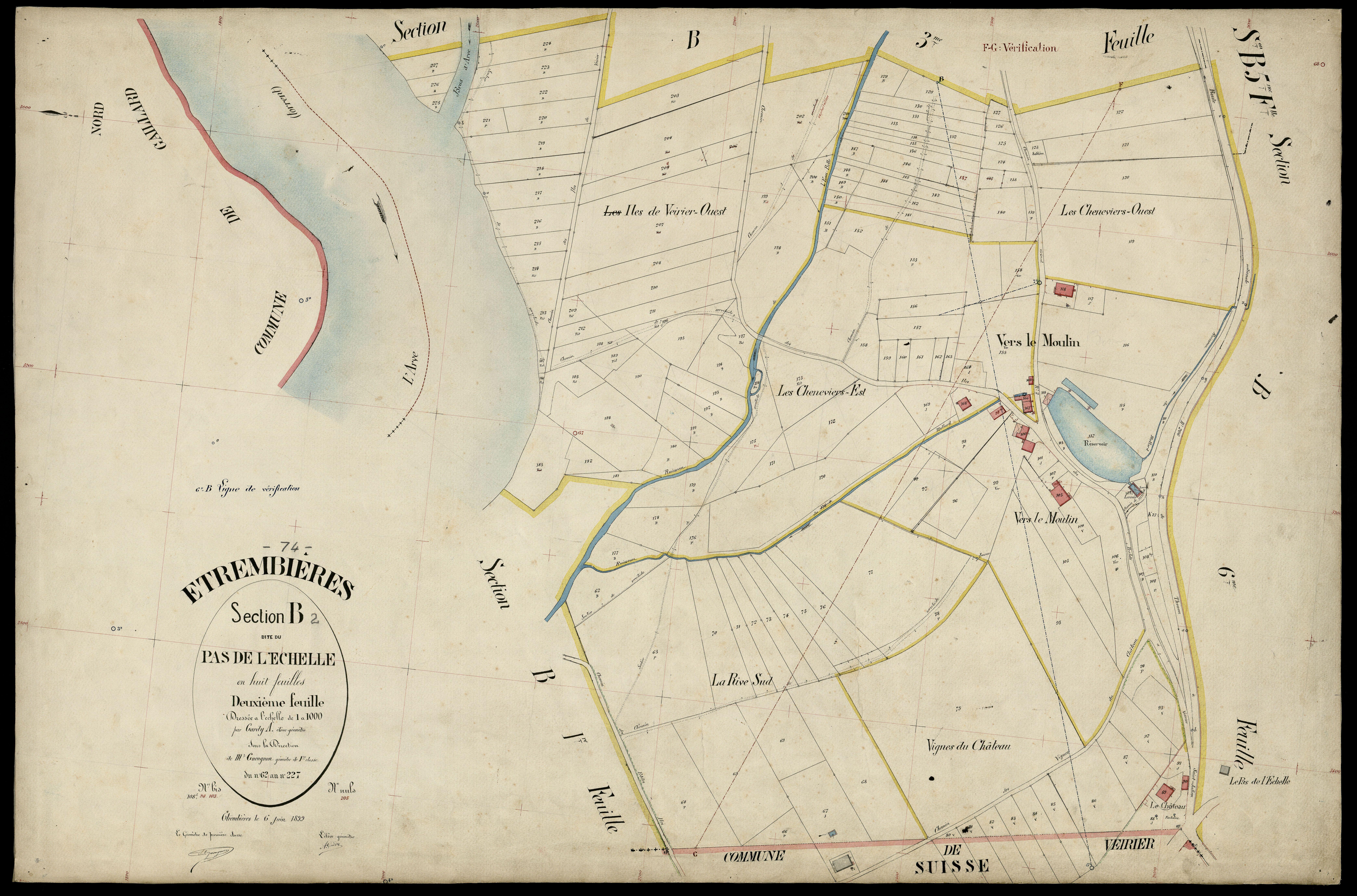 3 P 3 4491 - Feuille n° 3, parcelles n° 228 à 41 - 6 juin 1899