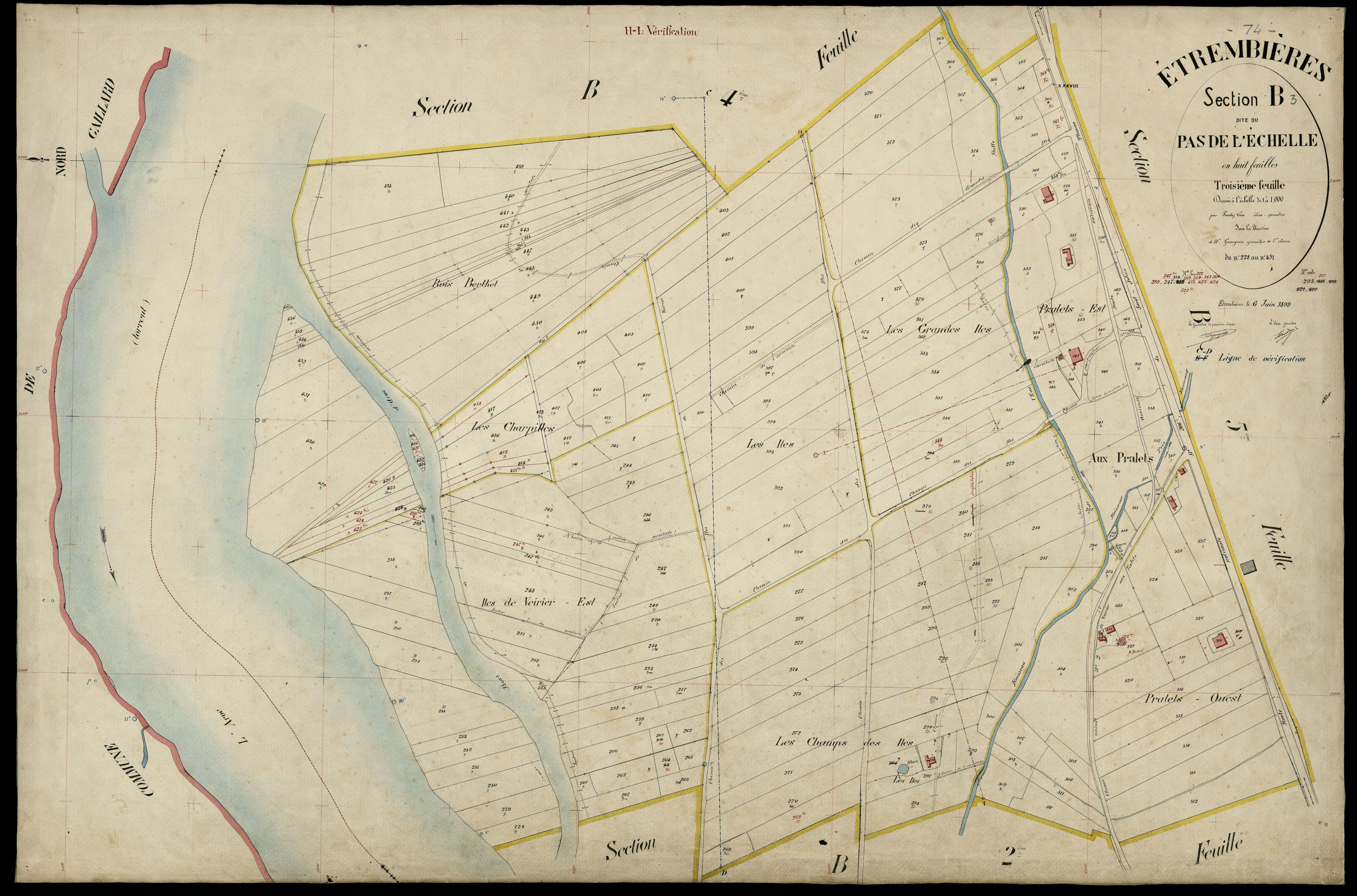 3 P 3 4492 - Feuille n° 4, parcelles n° 42 à 62 - 6 juin 1899