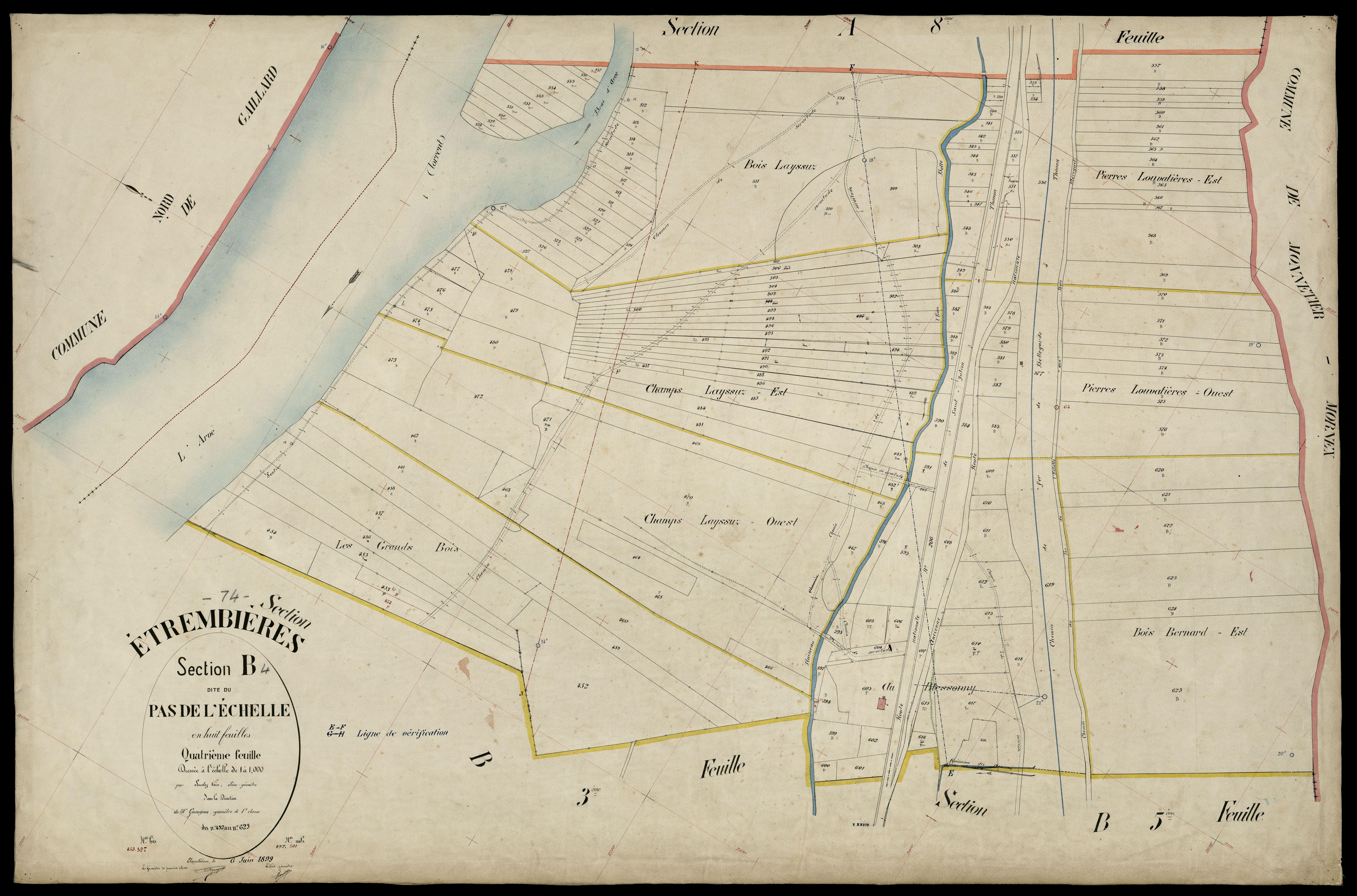 3 P 3 4493 - Feuille n° , parcelles n° 626 à 763 - 6 juin 1899