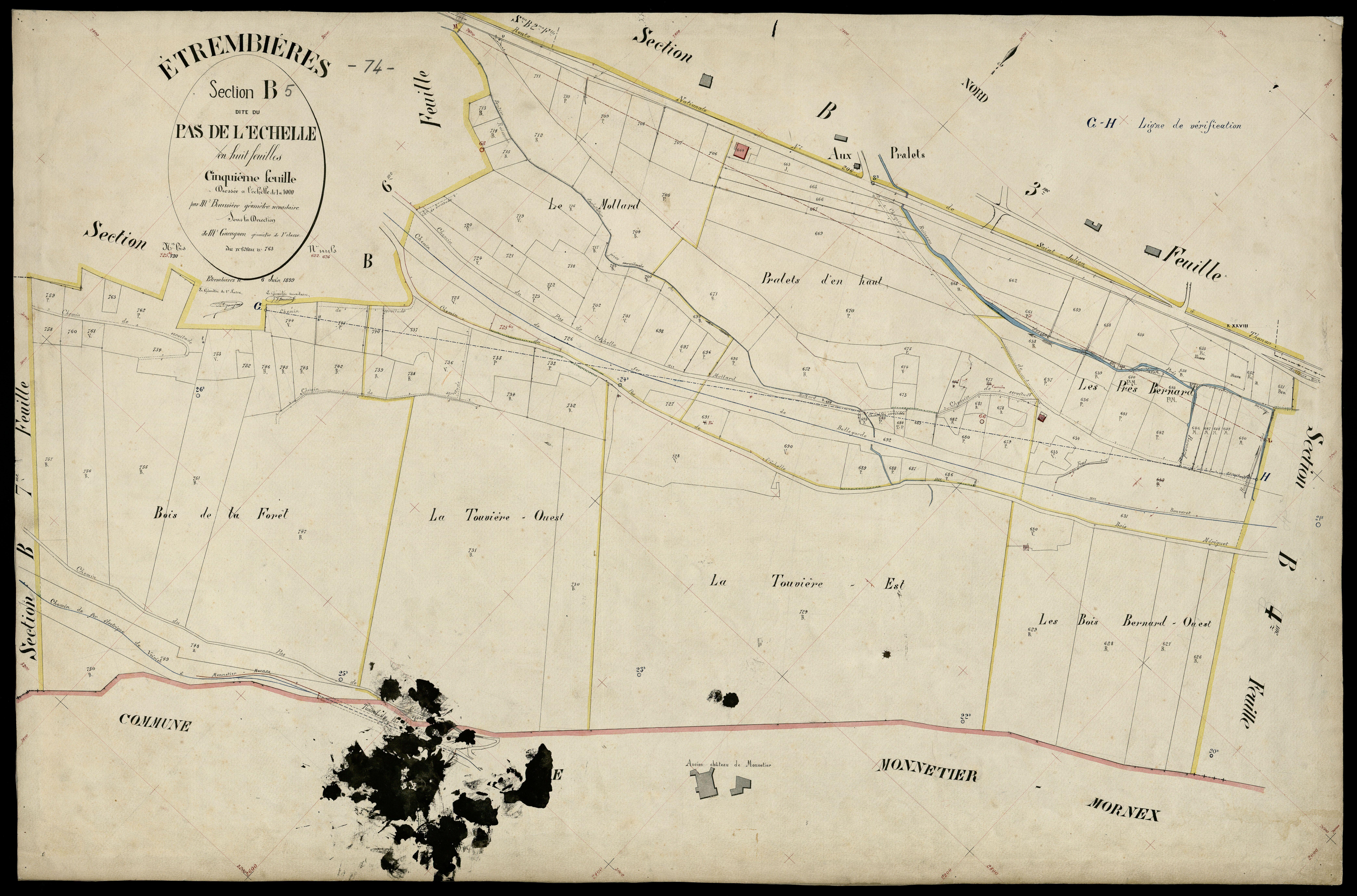 3 P 3 4494 - Feuille n° 6, parcelles n° 764 à 986 - 6 juin 1899